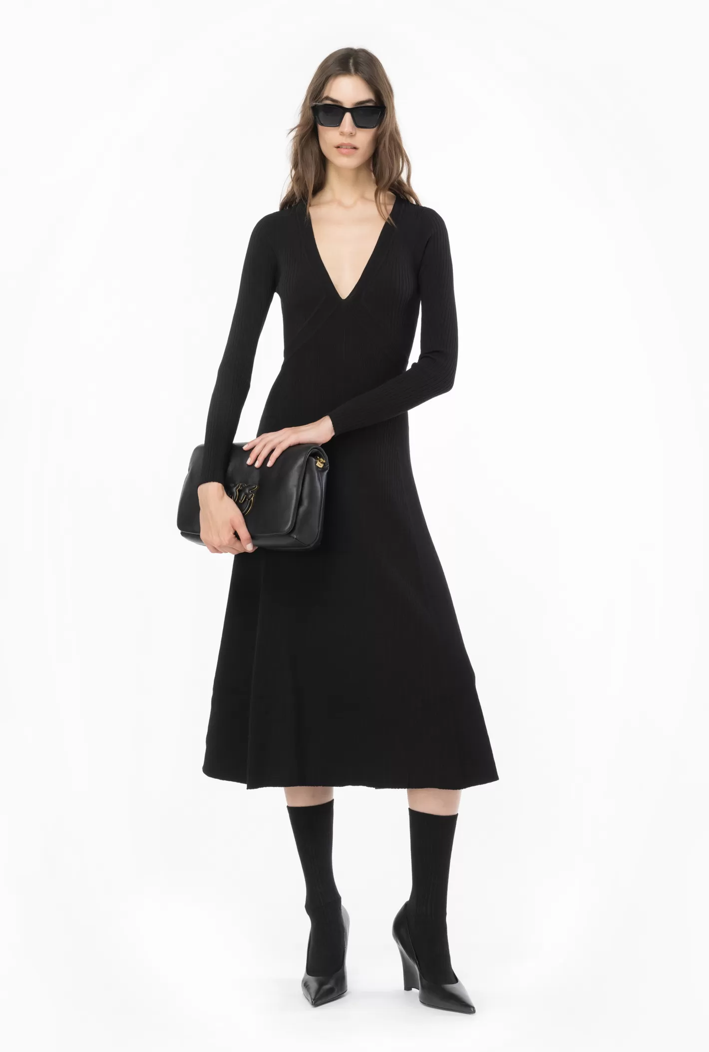 Pinko Abito midi in maglia vanisè NERO LIMOUSINE Clearance