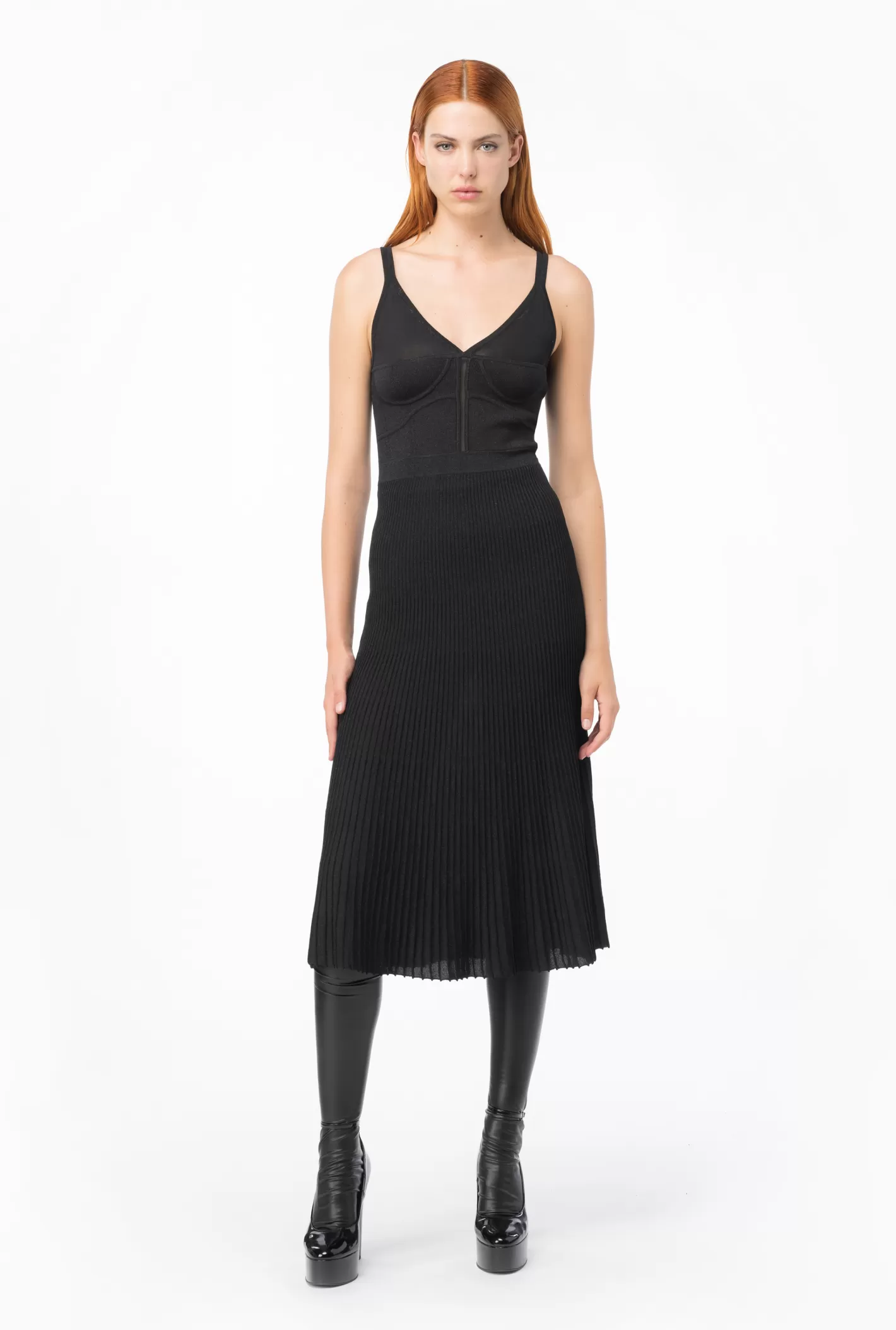 Pinko Abito midi maglia lurex NERO LIMOUSINE Online