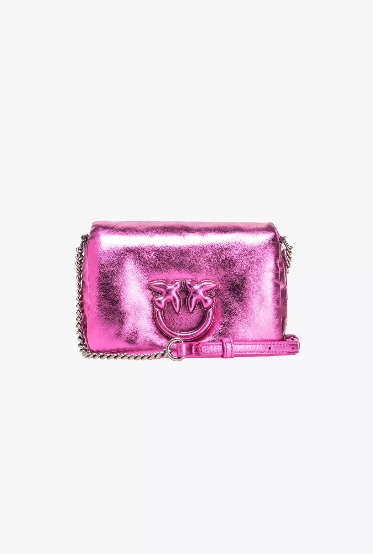 Pinko Baby Love Bag Click Puff laminata PINK PINKO-OLD SILVER Sale