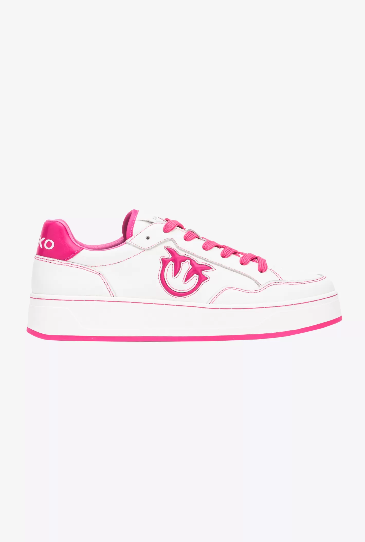 Pinko Basket sneakers logo OFF WHITE/FUXIA Shop