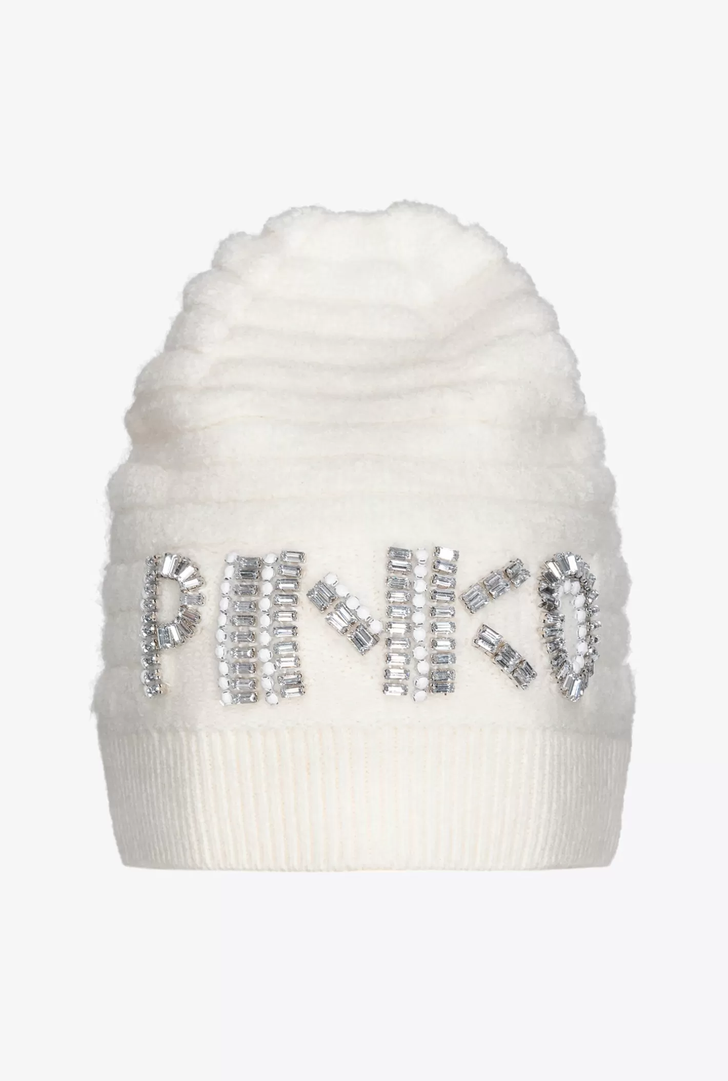 Pinko Berretto cuffia logo shiny BIANCO-GELATO VANIGLIA Hot