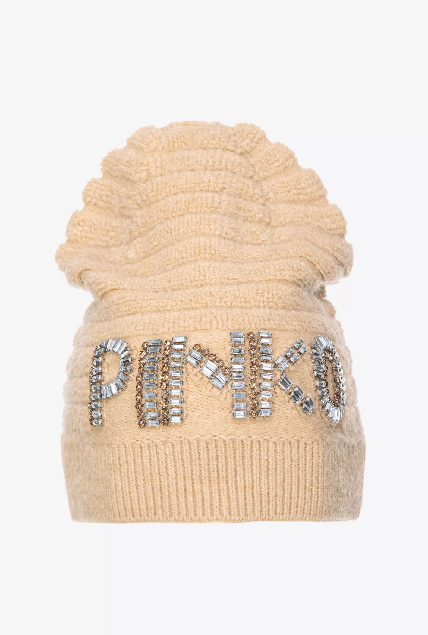 Pinko Berretto cuffia logo shiny BEIGE-TORRONE NOCC. Cheap