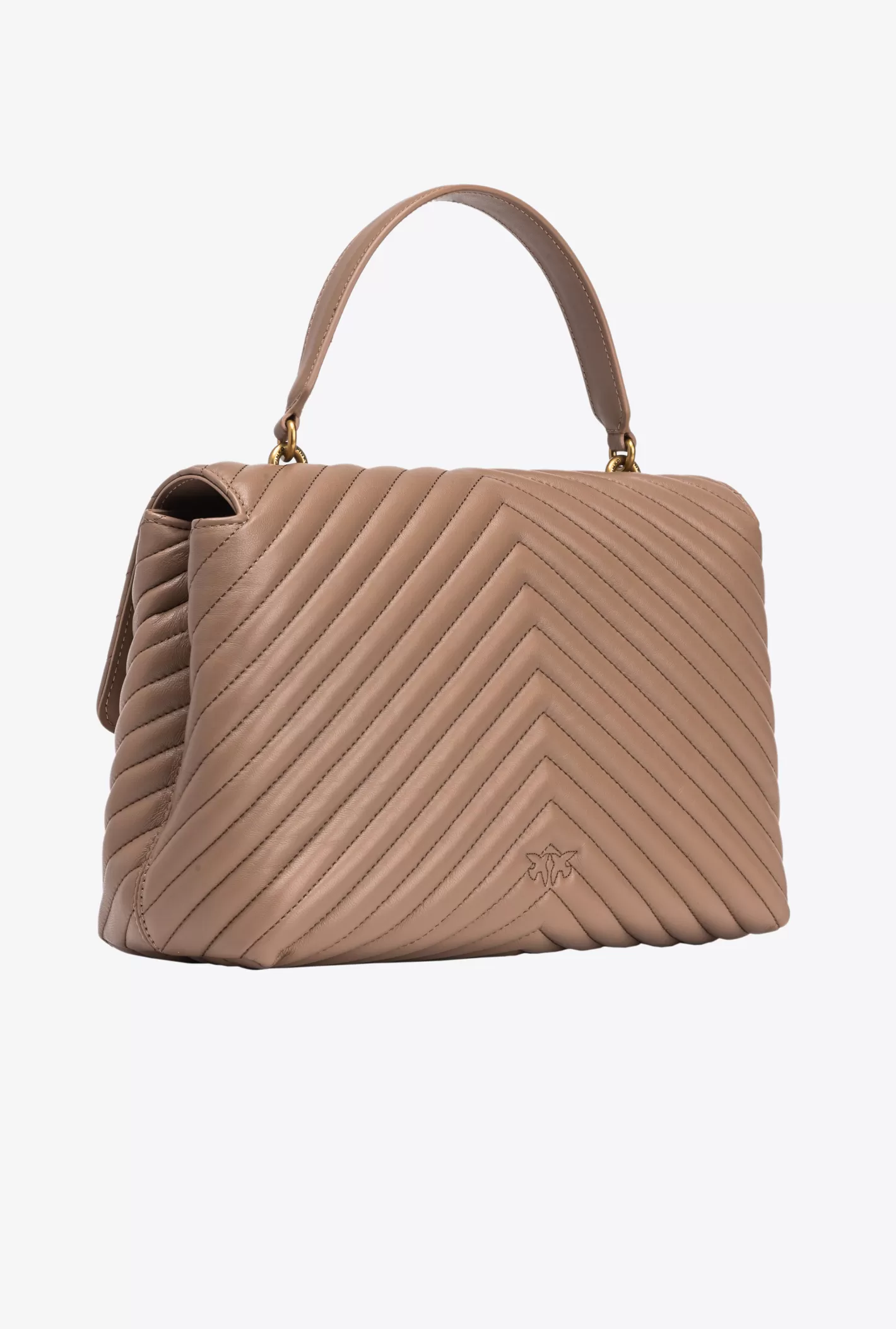 Pinko Big Lady Love Bag Puff Chevron BISCOTTO ZENZERO-ANTIQUE GOLD Online