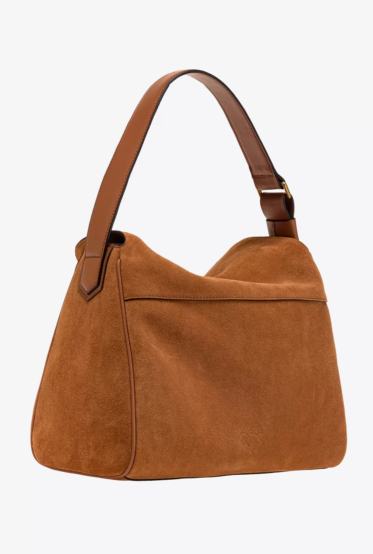 Pinko Big Leaf Bag Hobo in suede CUOIO ANTIQUE GOLD Sale