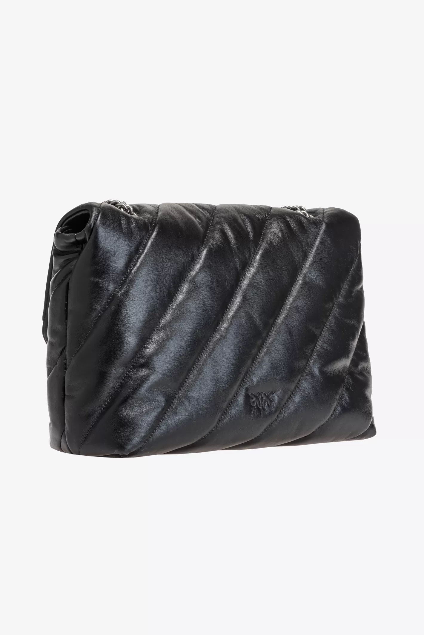 Pinko Big Love Bag Puff Maxi Quilt NERO-OLD SILVER Cheap