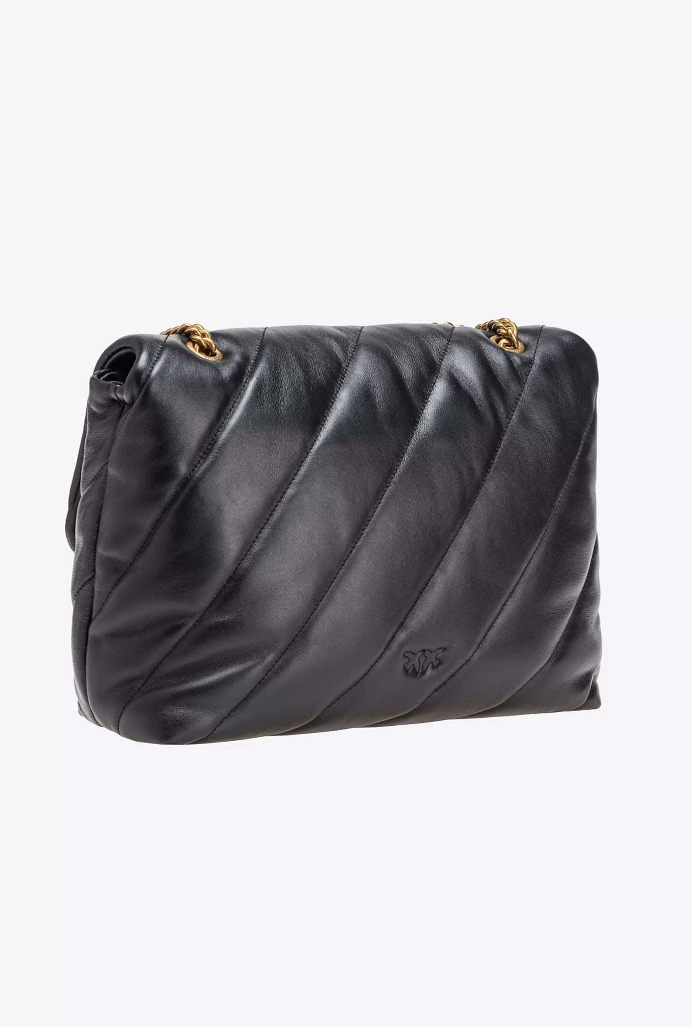 Pinko Big Love Bag Puff Maxi Quilt NERO-ANTIQUE GOLD Shop