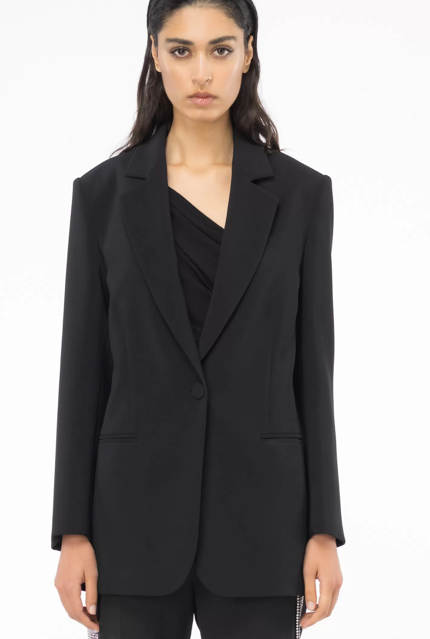 Pinko Blazer crêpe stretch monochrome NERO LIMOUSINE Shop