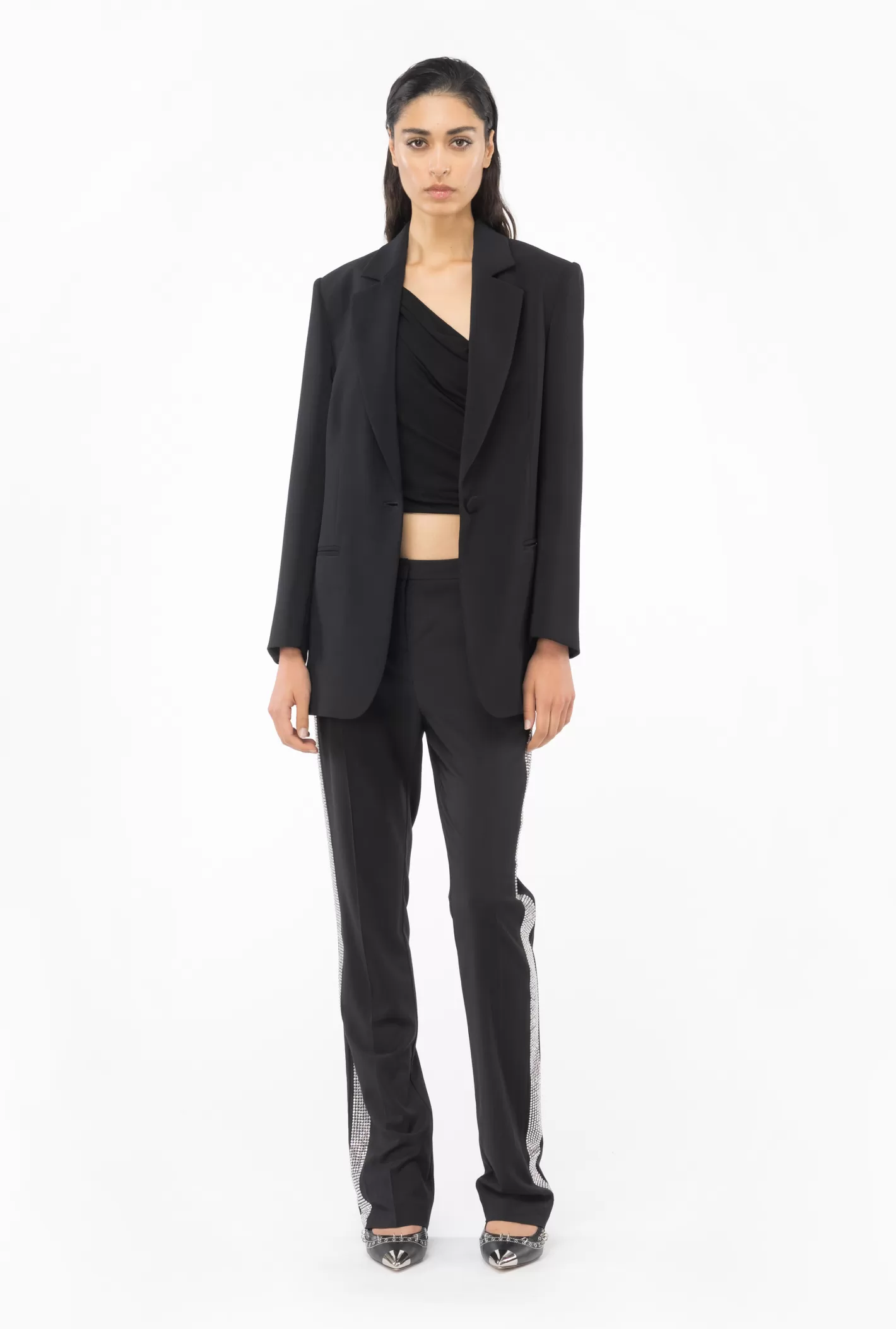 Pinko Blazer crêpe stretch monochrome NERO LIMOUSINE Shop