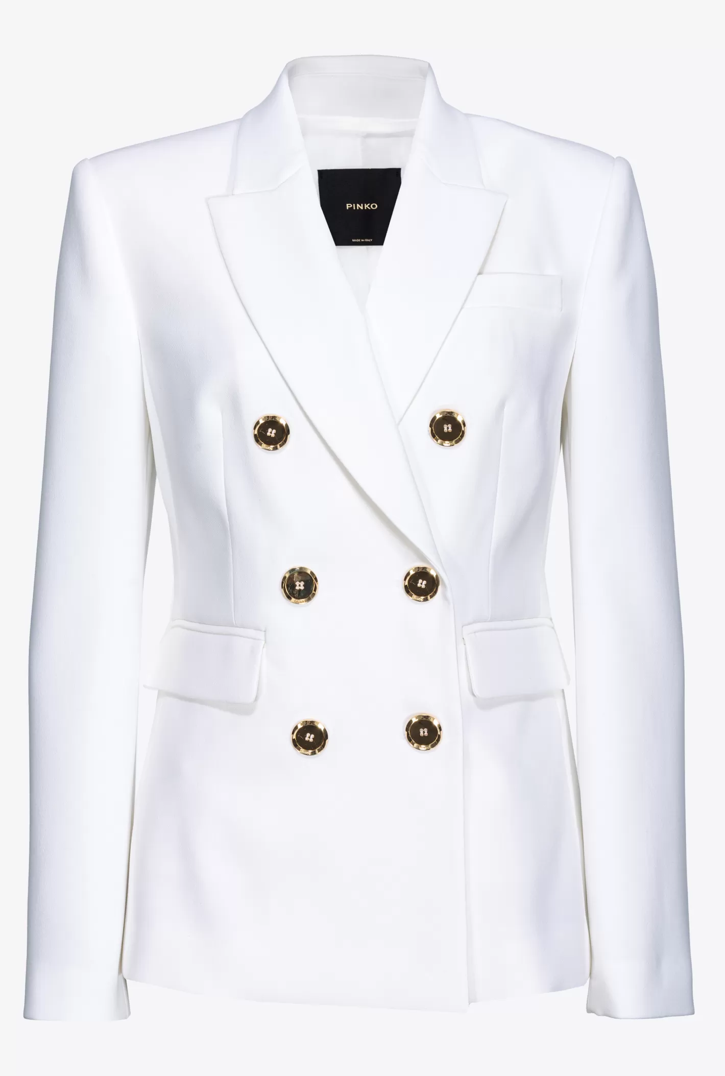 Pinko Blazer doppiopetto bottoni in metallo BIANCO NEMBO Best Sale