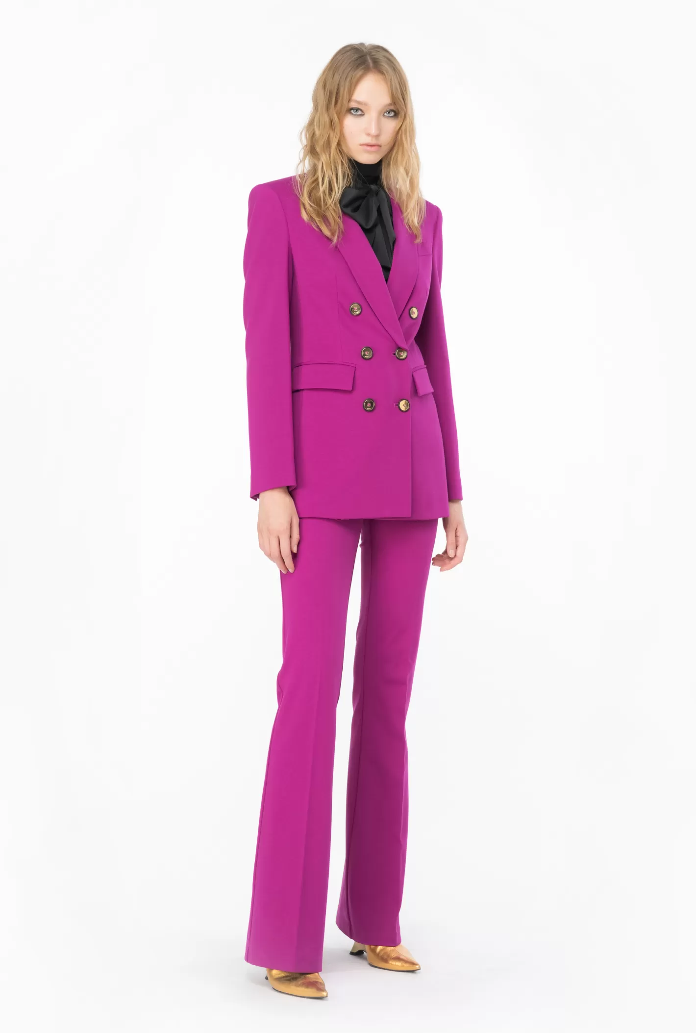 Pinko Blazer doppiopetto punto stoffa VIOLA BUGANVILLE Shop