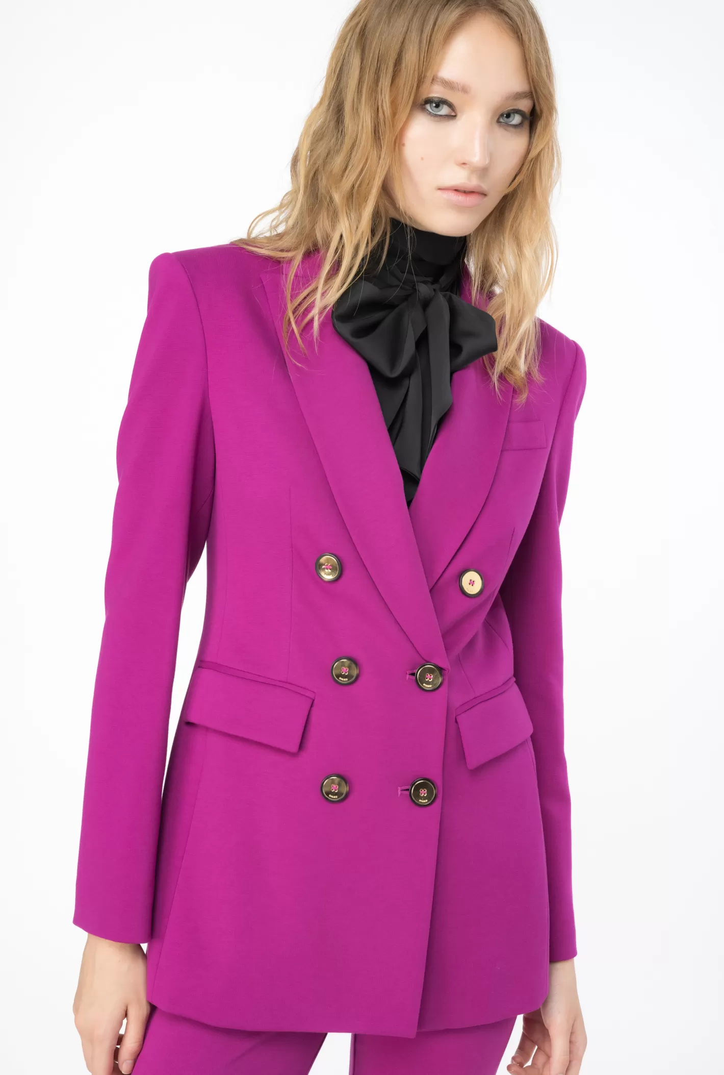 Pinko Blazer doppiopetto punto stoffa VIOLA BUGANVILLE Shop