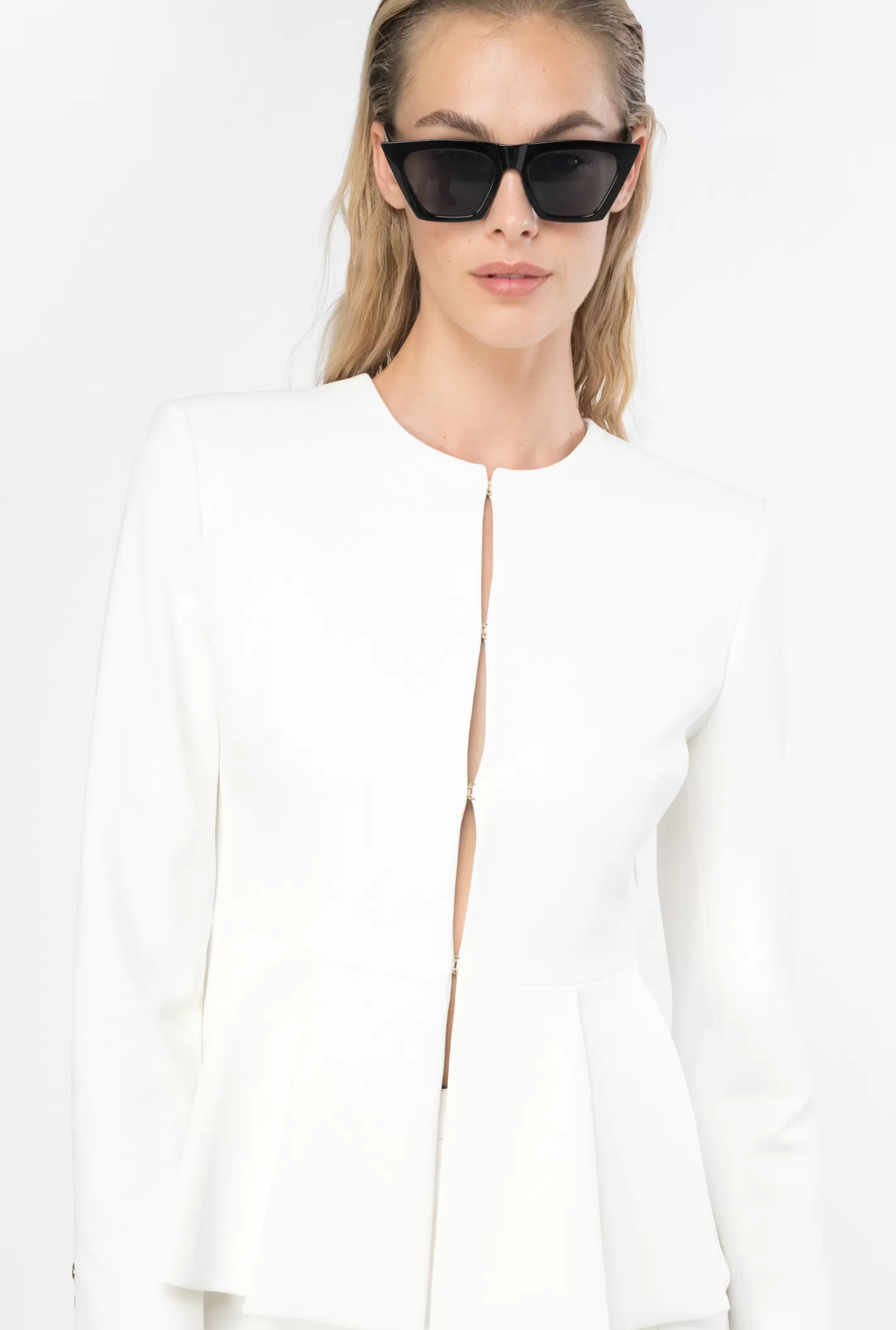 Pinko Blazer elegante con cintura in crêpe BIANCO-BIANCANEVE Flash Sale