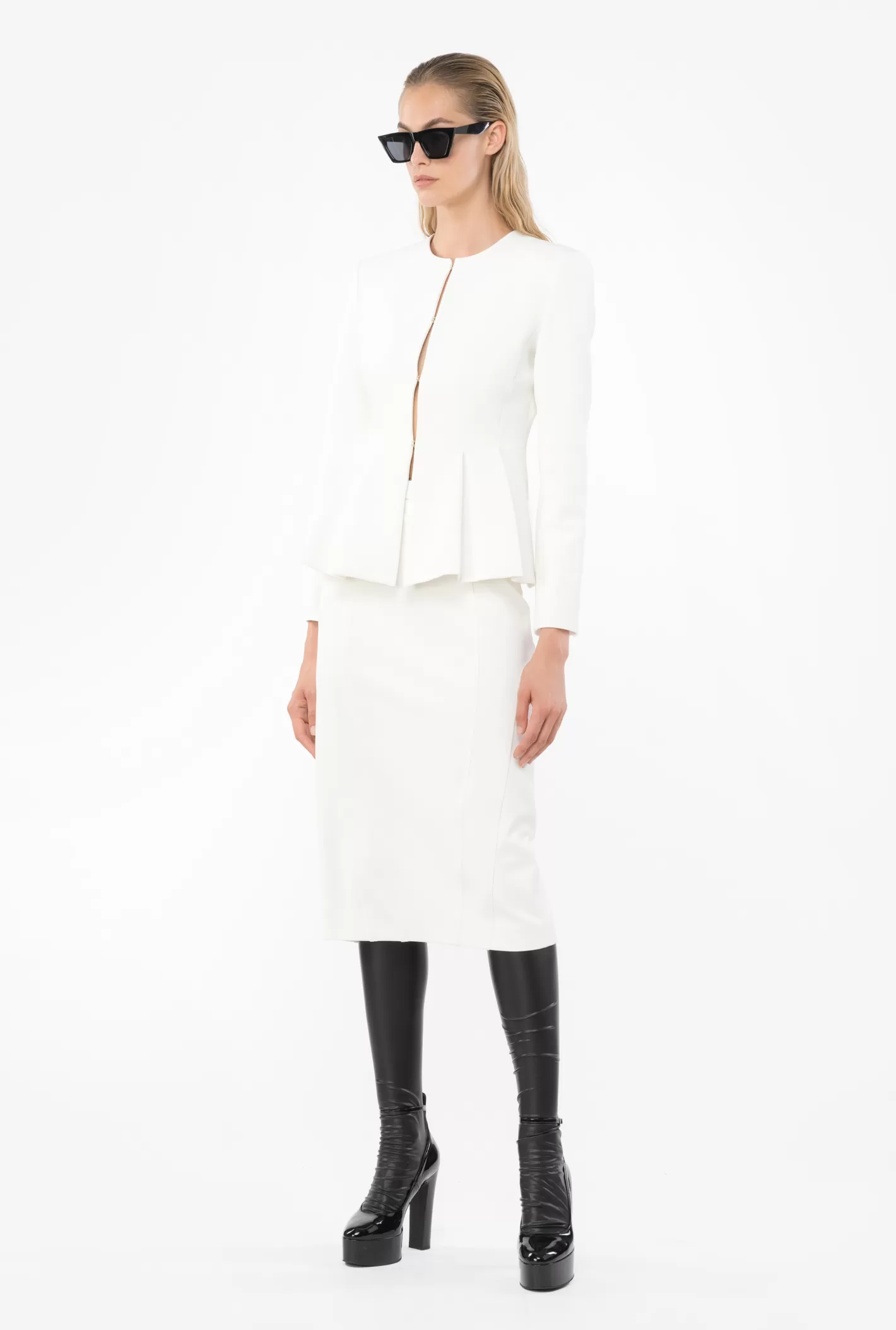 Pinko Blazer elegante con cintura in crêpe BIANCO-BIANCANEVE Flash Sale