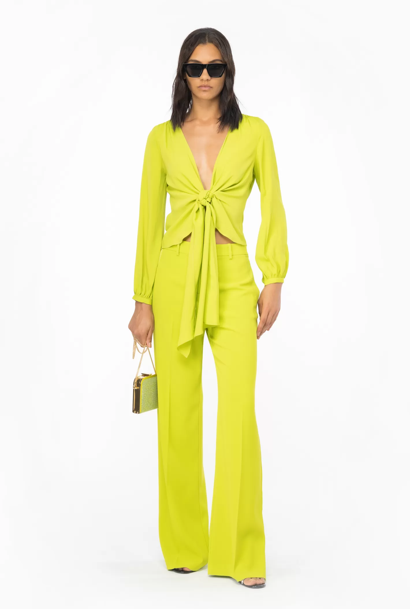 Pinko Blusa con nodo GIALLO  LIME Shop