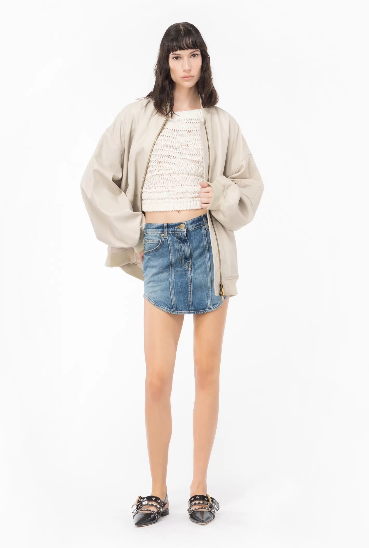 Pinko Bomber in nappa BEIGE-FARINA AVENA Hot