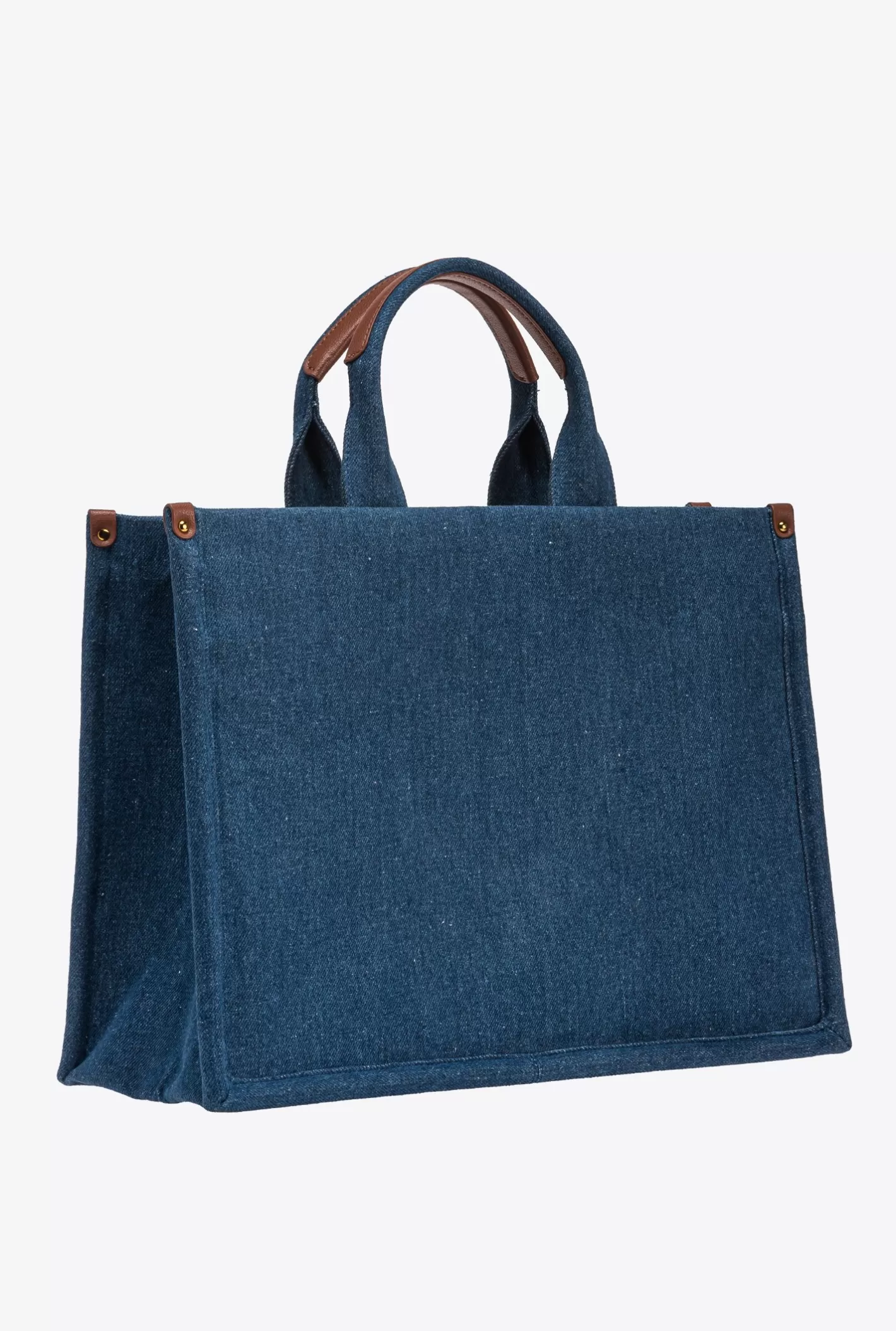 Pinko Borsa Shopper Denim logo paillettes DENIM BLU-ANTIQUE GOLD Flash Sale