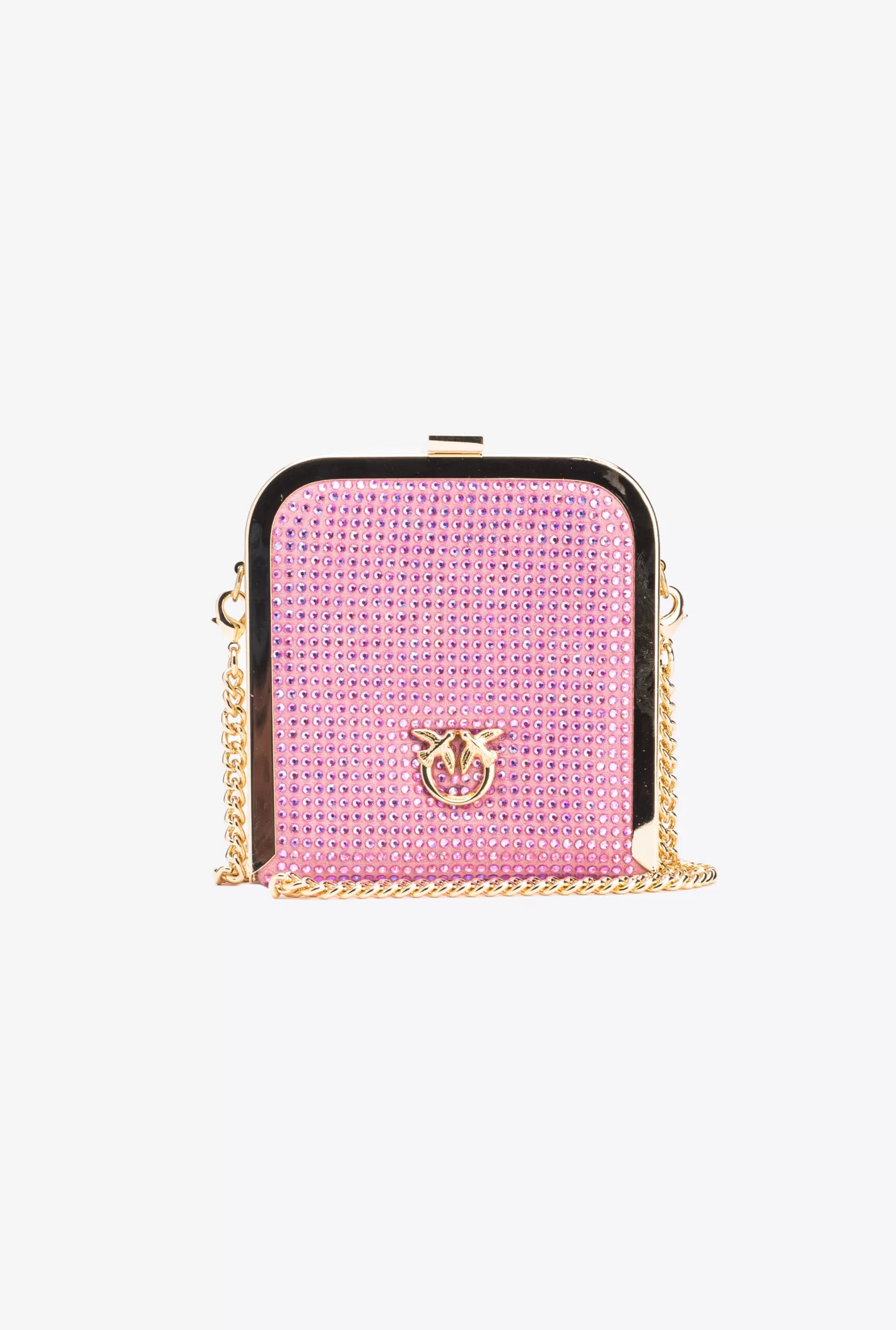 Pinko Box Clutch full strass MAZZO ORCHIDEE-SHINY GOLD Best Sale