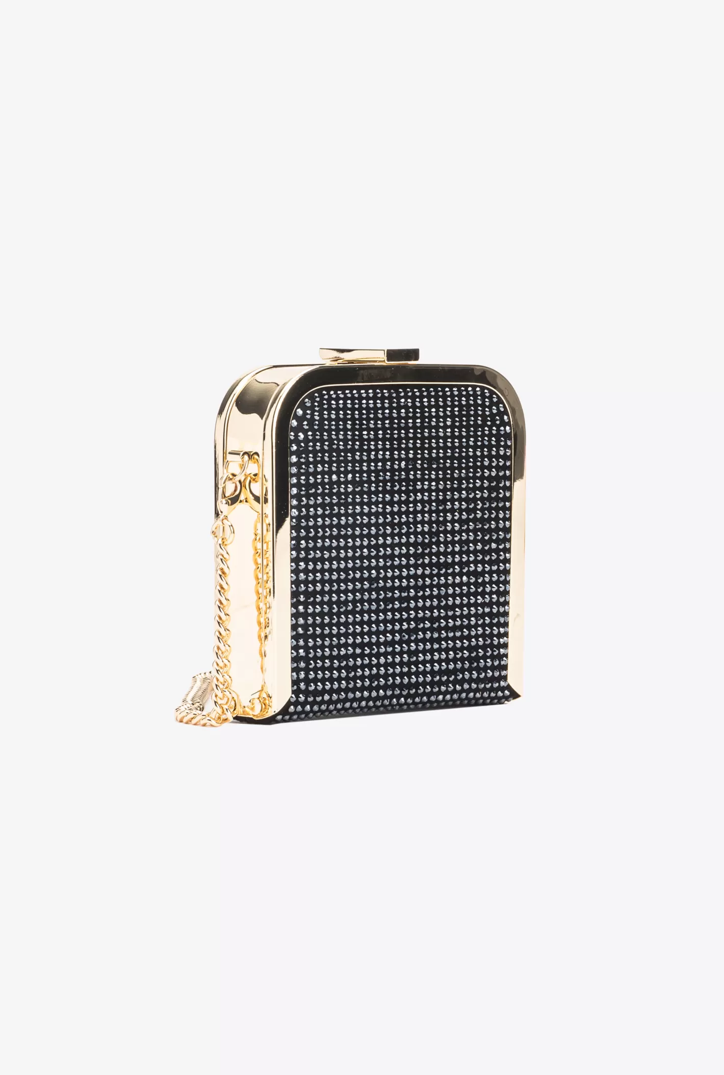 Pinko Box Clutch full strass NERO LIMOUSINE-SHINY GOLD Cheap