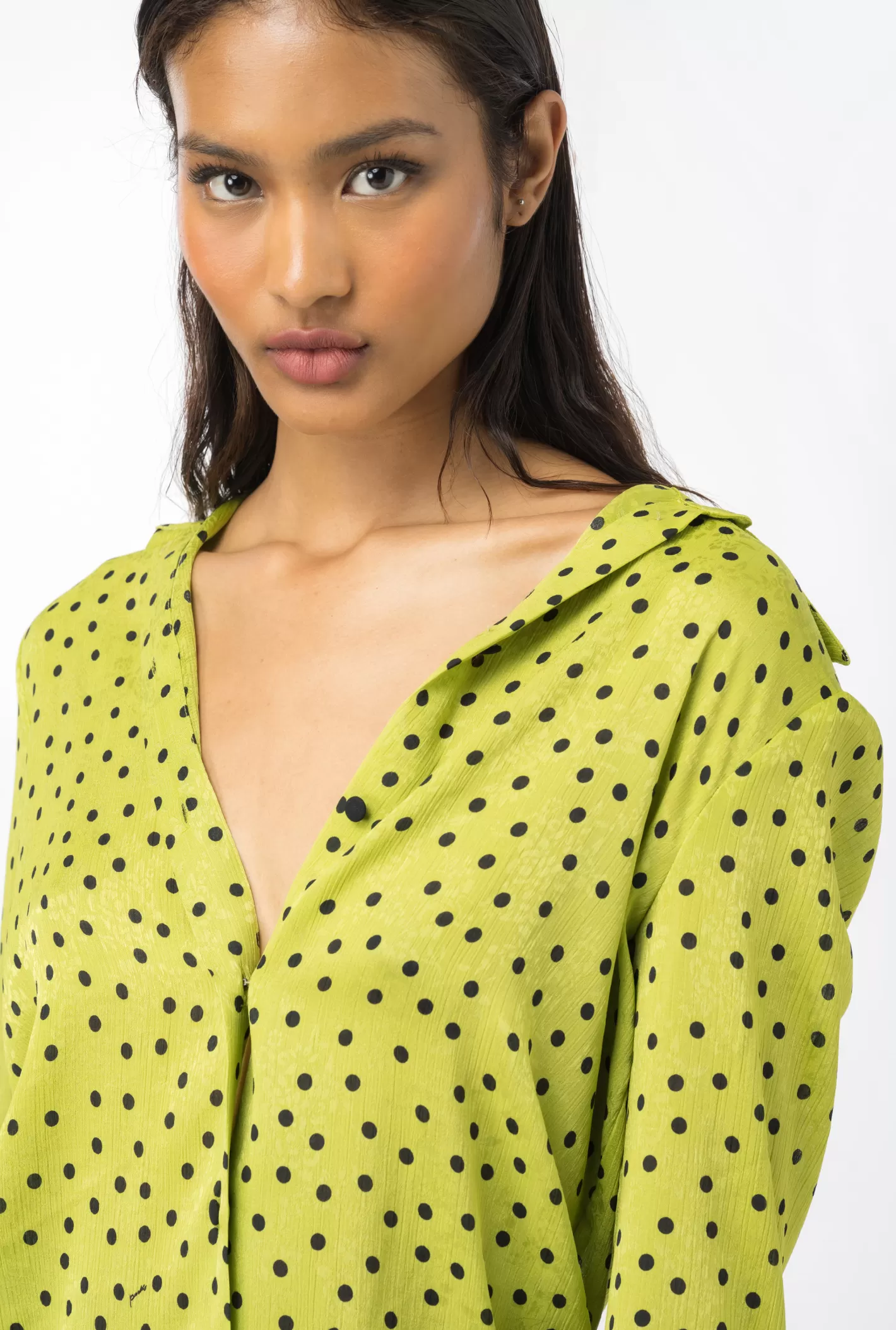 Pinko Camicia a pois VERDE/NERO Discount