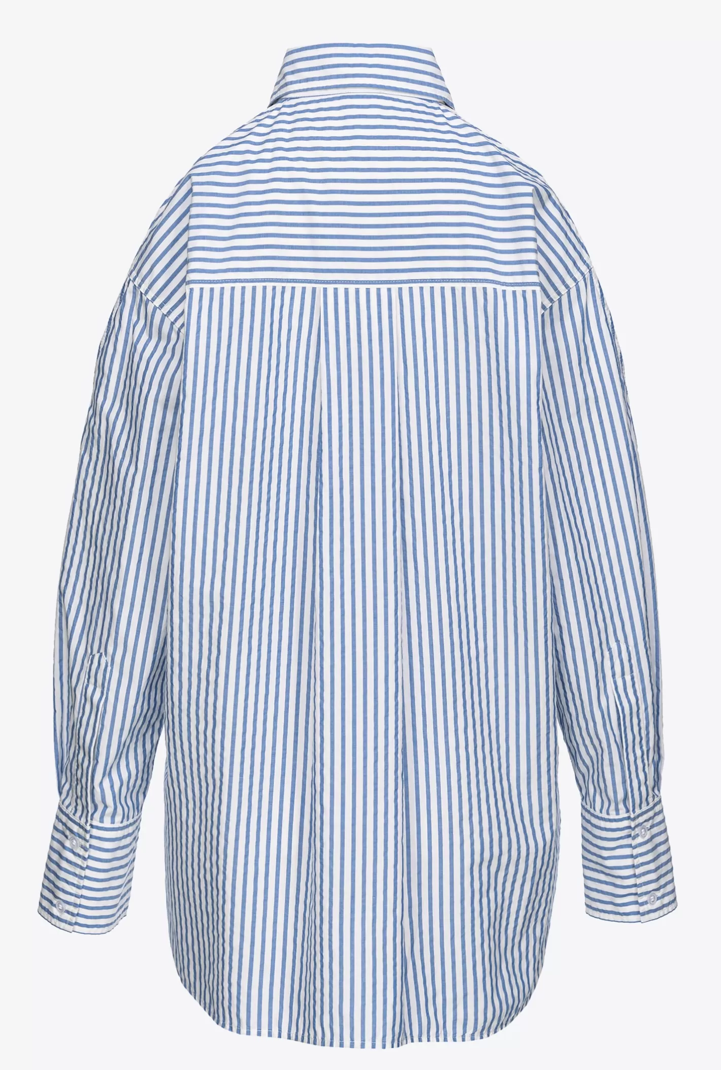 Pinko Camicia a righe con spalle scoperte BIANCO/AZZURRO Sale