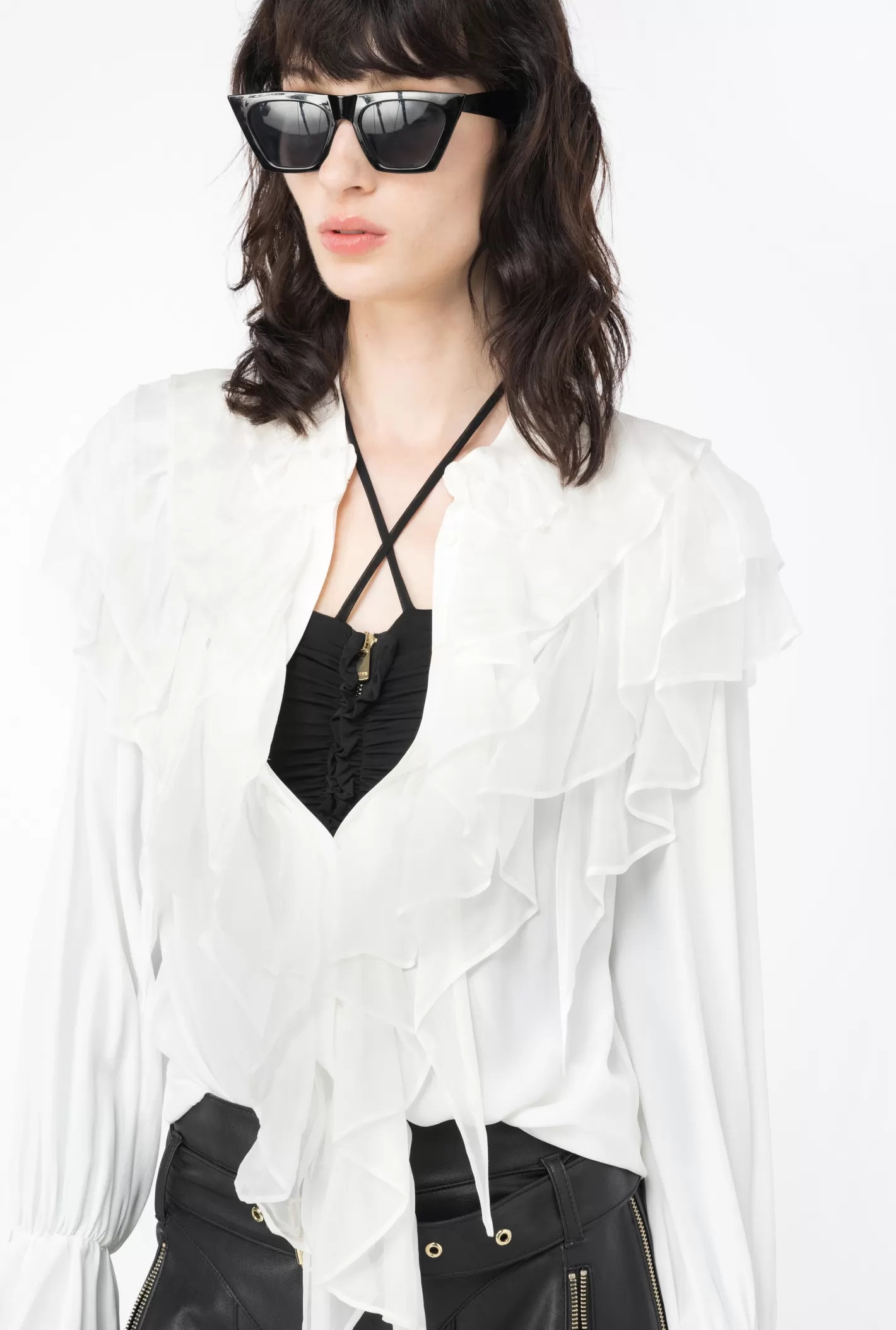 Pinko Camicia con volant BIANCO-BIANCANEVE Cheap