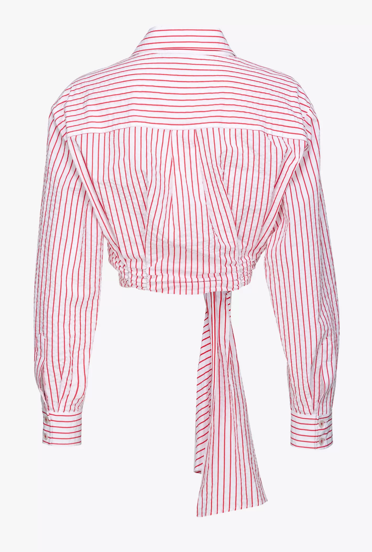 Pinko Camicia corta seersucker a righe BIANCO/ROSSO Shop