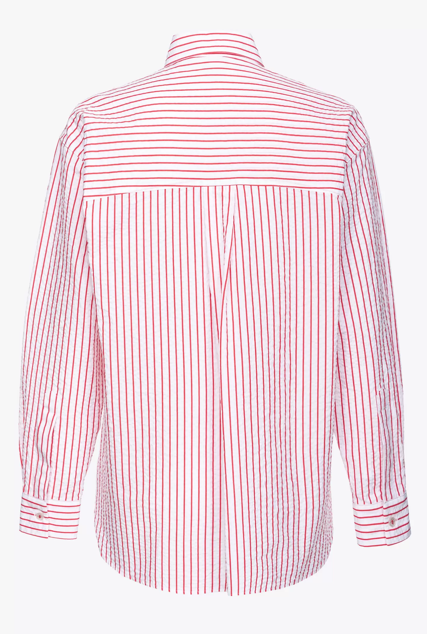 Pinko Camicia seersucker a righe BIANCO/ROSSO Discount