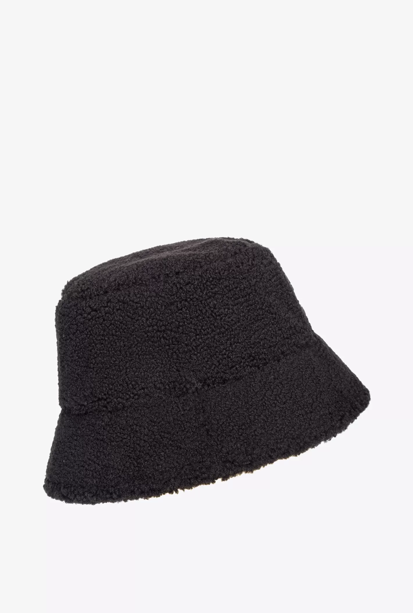 Pinko Cappello a secchiello faux fur patch logo NERO LIMOUSINE Fashion