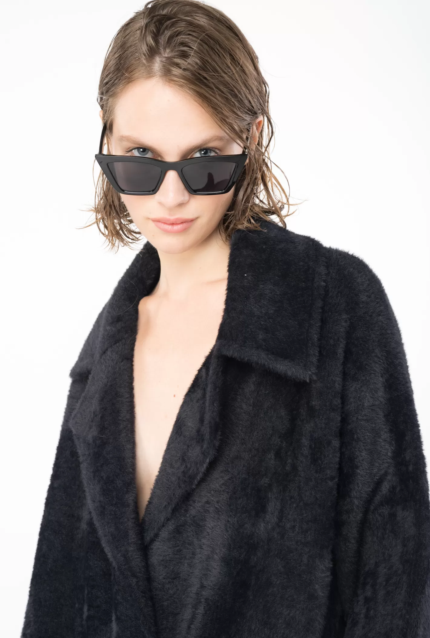 Pinko Cappotto cocoon faux fur NERO LIMOUSINE Clearance