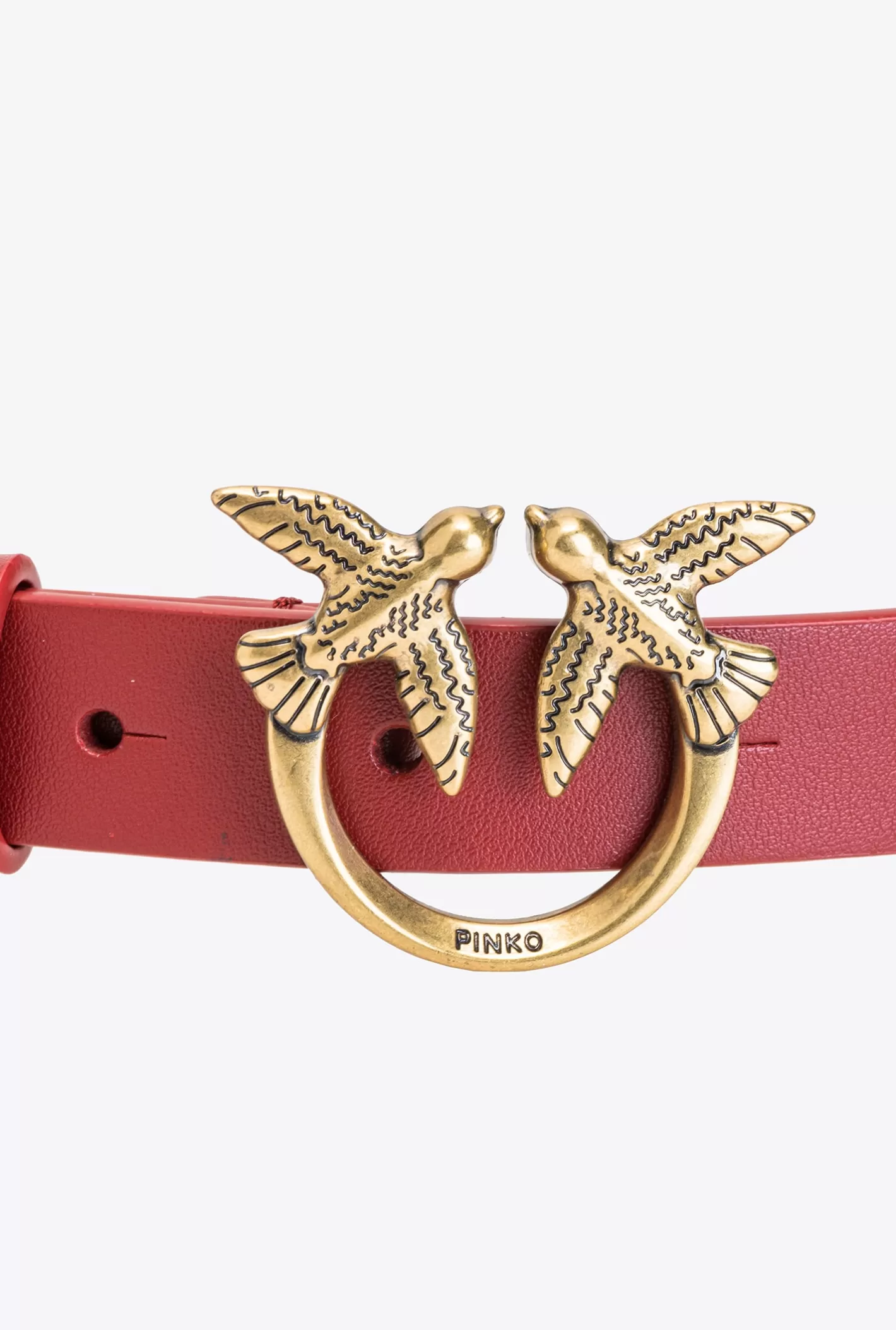 Pinko Cintura Love Birds con macro catena ROSSO RUBINO-ANTIQUE GOLD Hot