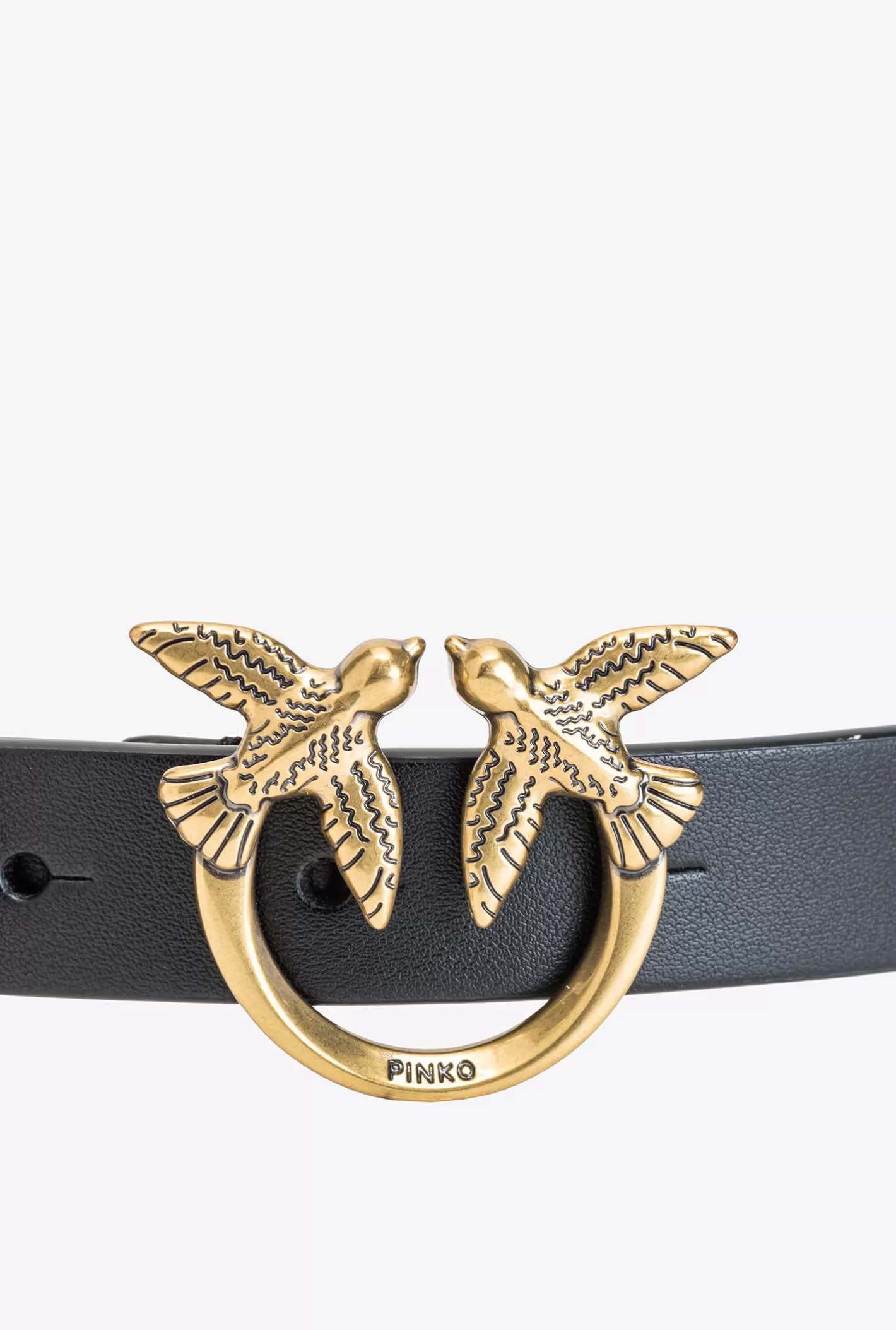 Pinko Cintura Love Birds con macro catena NERO-ANTIQUE GOLD Clearance