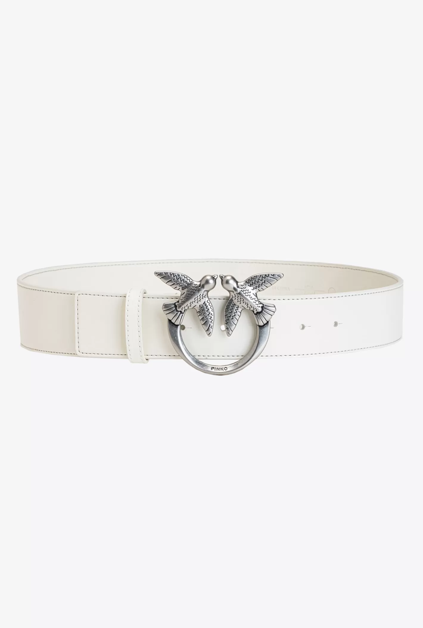 Pinko Cintura Love Birds in pelle BIANCO+BIANCO-OLD SILVER Hot