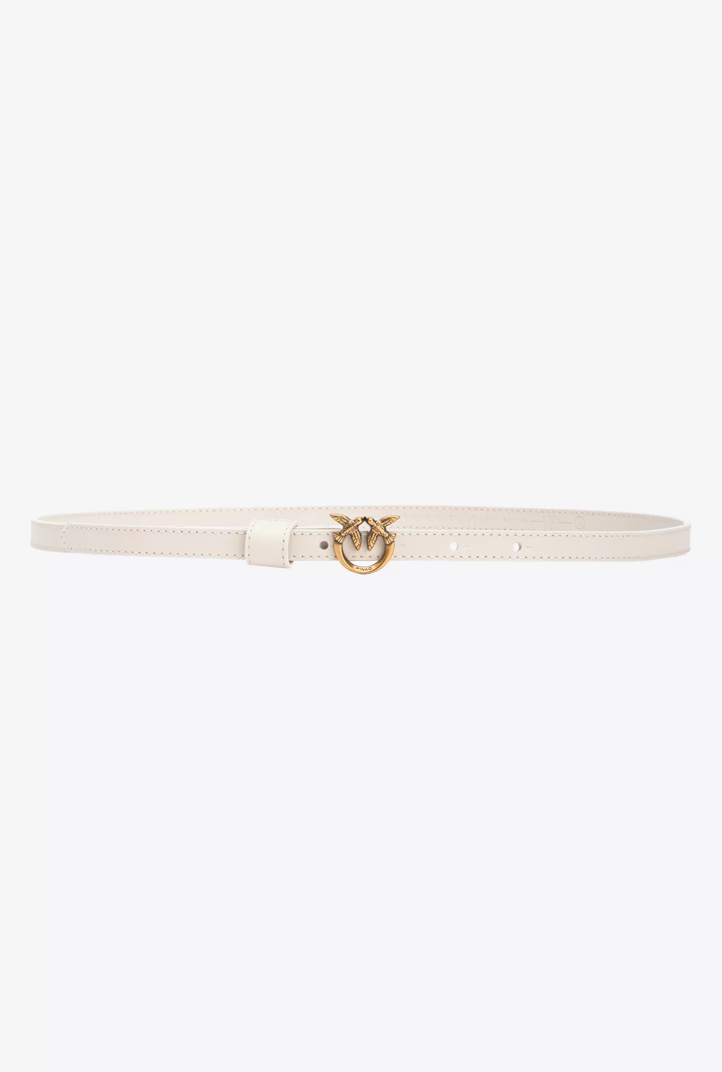 Pinko Cintura sottile fibbia Love Birds 1cm BIANCO+BANCO-ANTIQUE GOLD Outlet