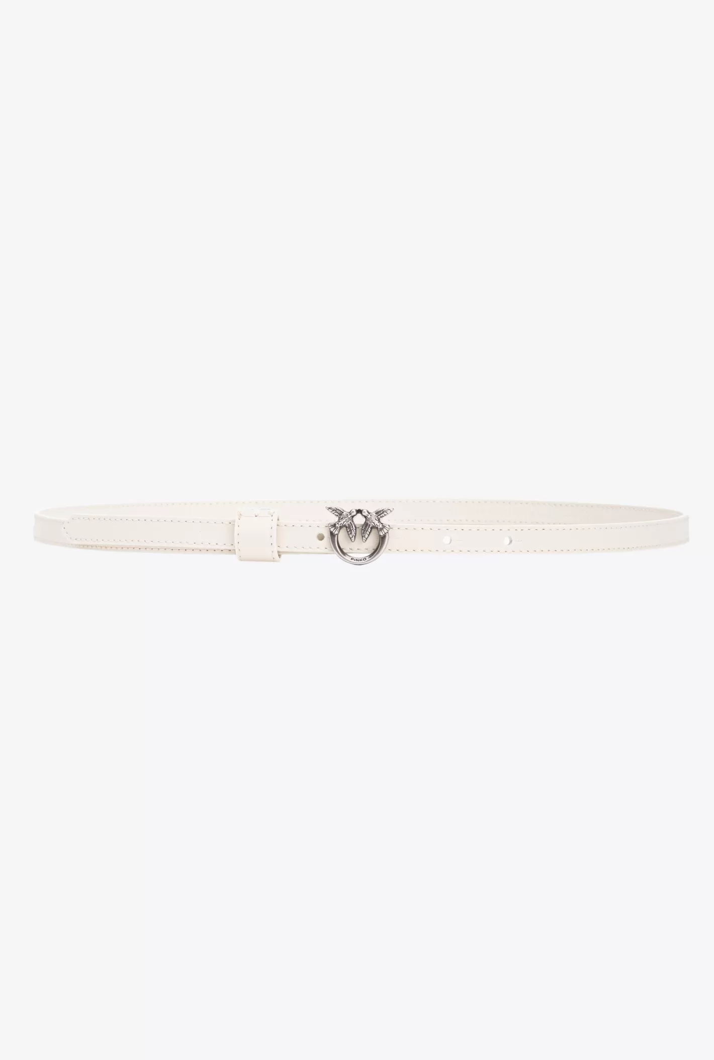 Pinko Cintura sottile fibbia Love Birds 1cm BIANCO+BIANCO-OLD SILVER Online