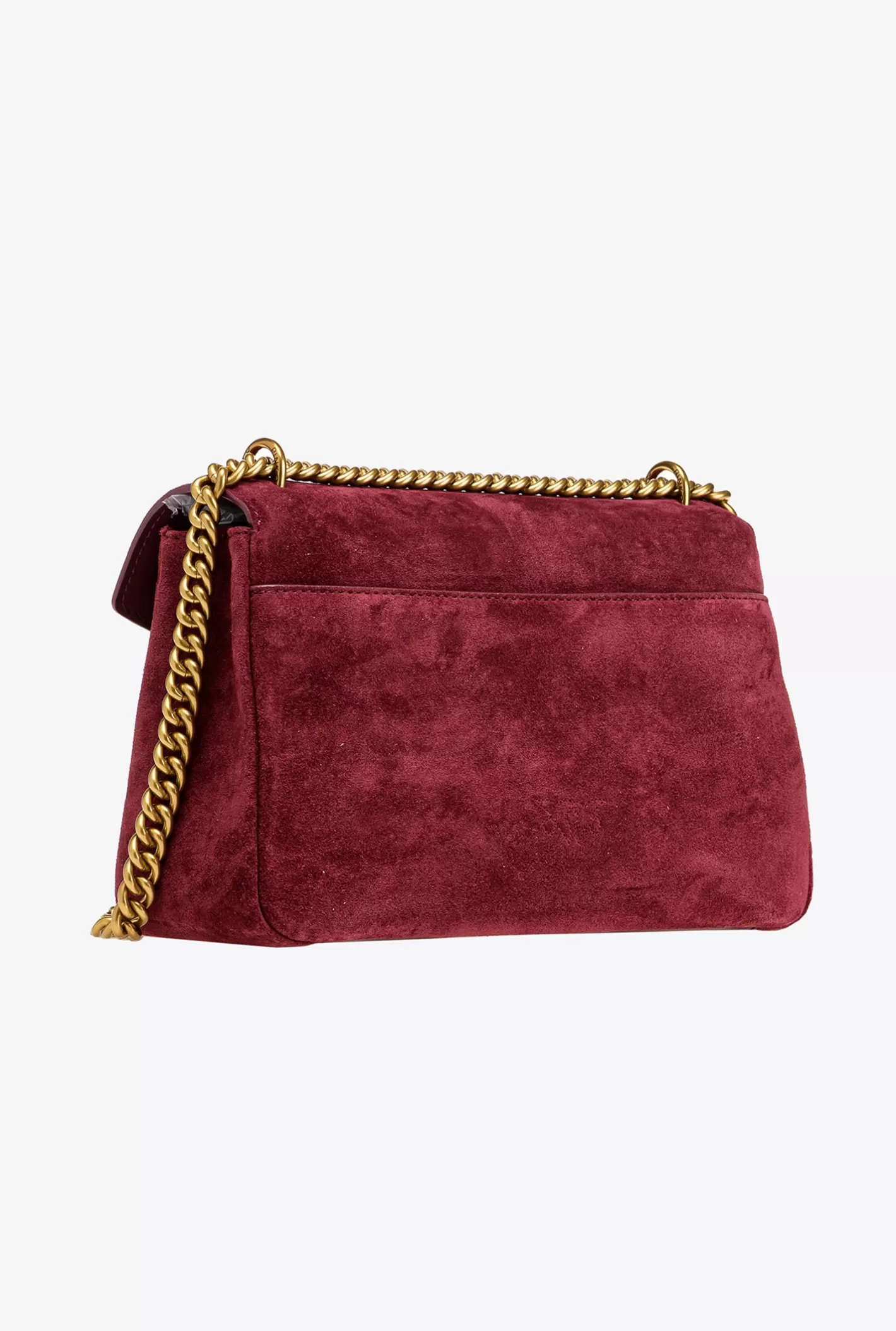 Pinko Classic Cupido Bag Messenger in suede RIBES INTENSO-ANTIQUE GOLD Fashion