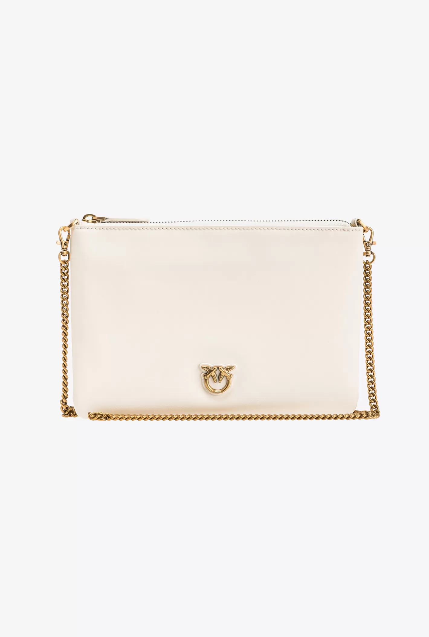 Pinko Classic Flat Love Bag Simply BIANCO+BANCO-ANTIQUE GOLD Cheap