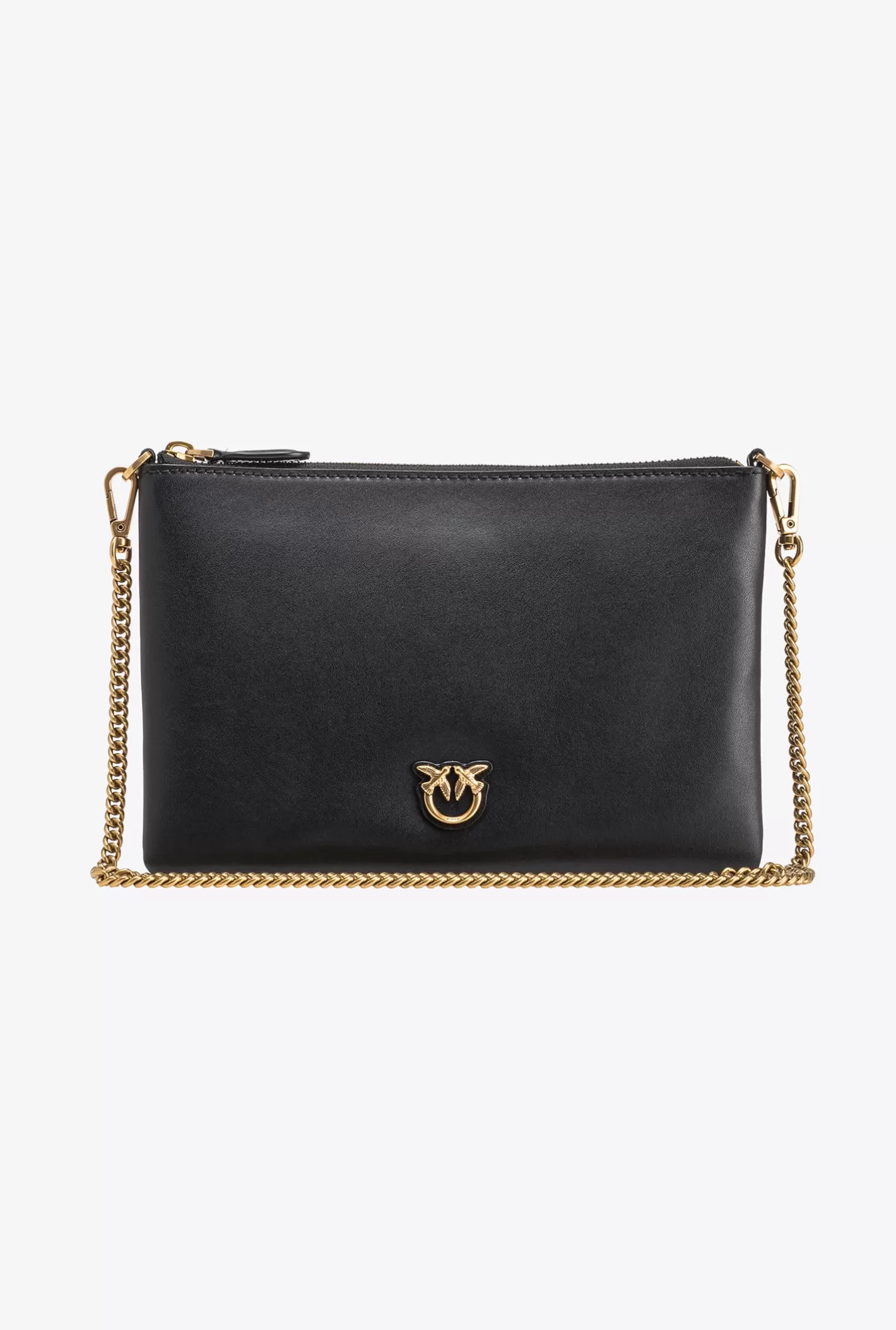 Pinko Classic Flat Love Bag Simply NERO-ANTIQUE GOLD Outlet