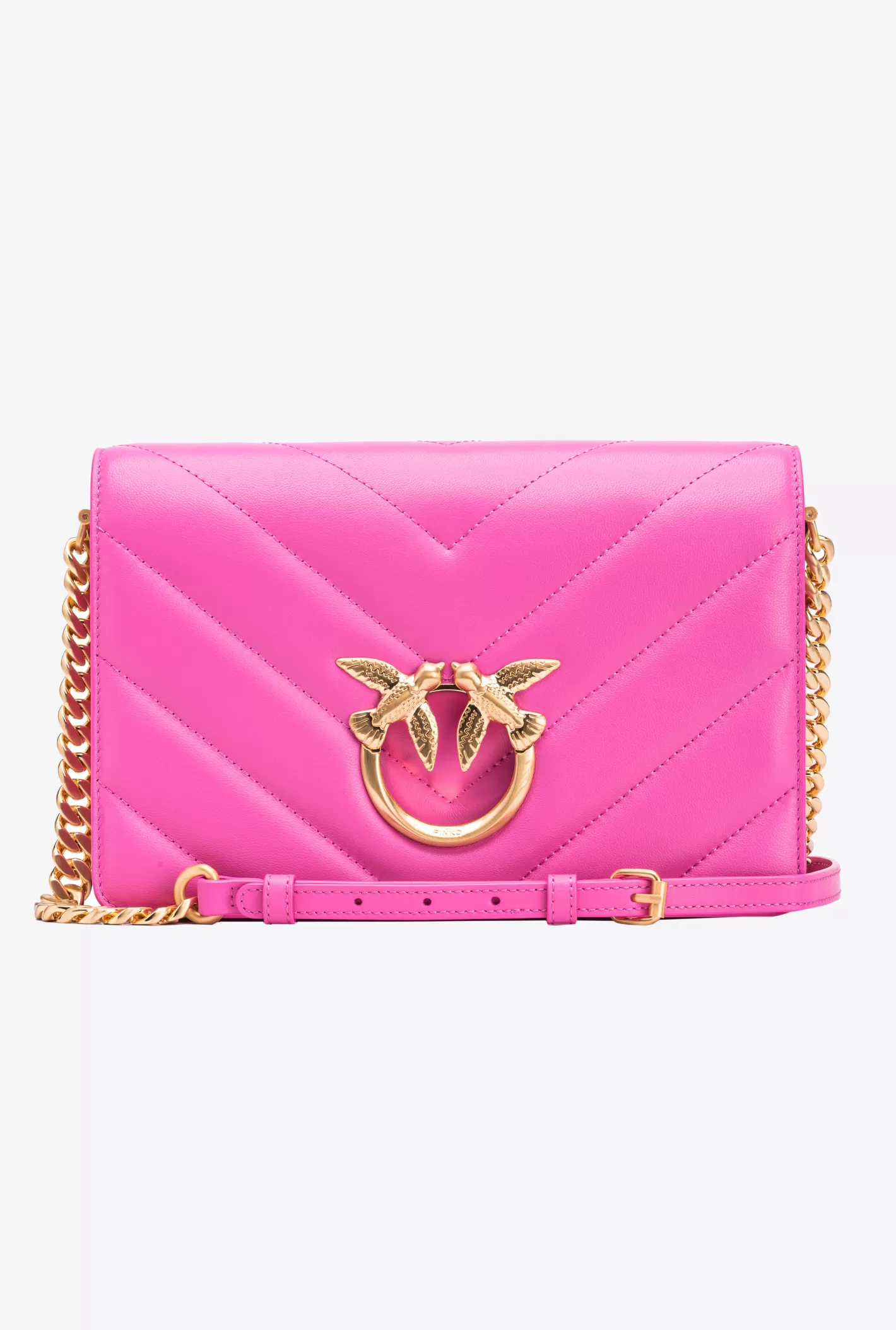 Pinko Classic Love Bag Click Big Chevron STRAWBERRY-BRUSHED GOLD Hot