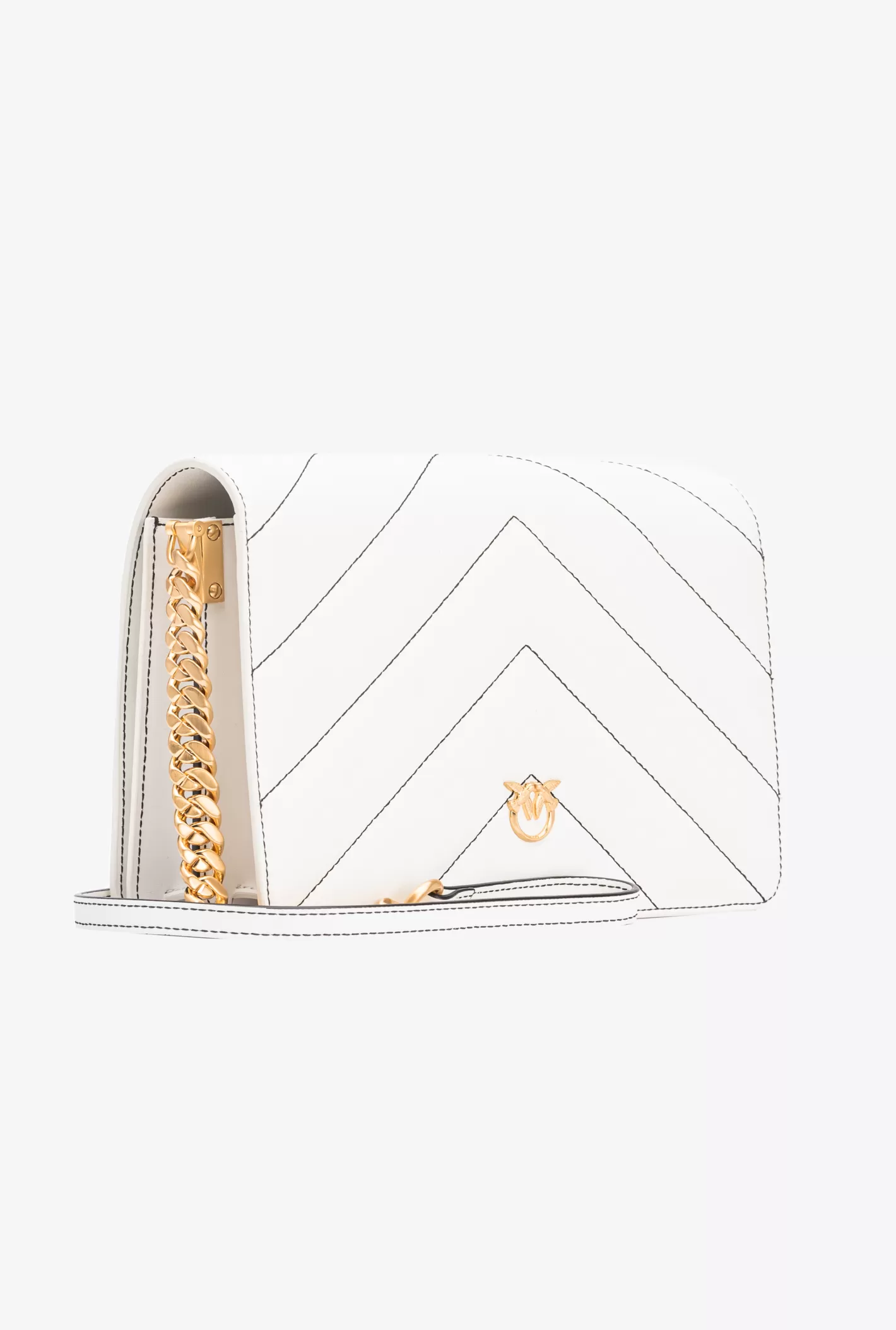 Pinko Classic Love Bag Click Big Chevron Opposite Galleria BIANCO SETA+COL. A CONTRASTO Cheap