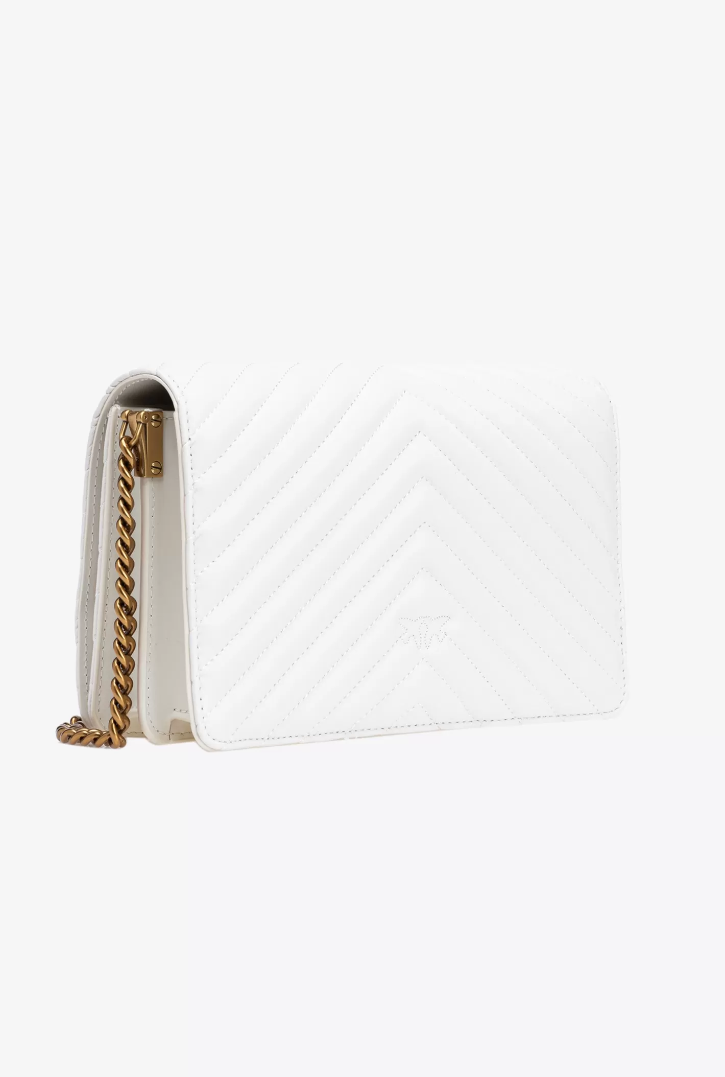 Pinko Classic Love Bag Click Chevron BIANCO+BANCO-ANTIQUE GOLD Clearance