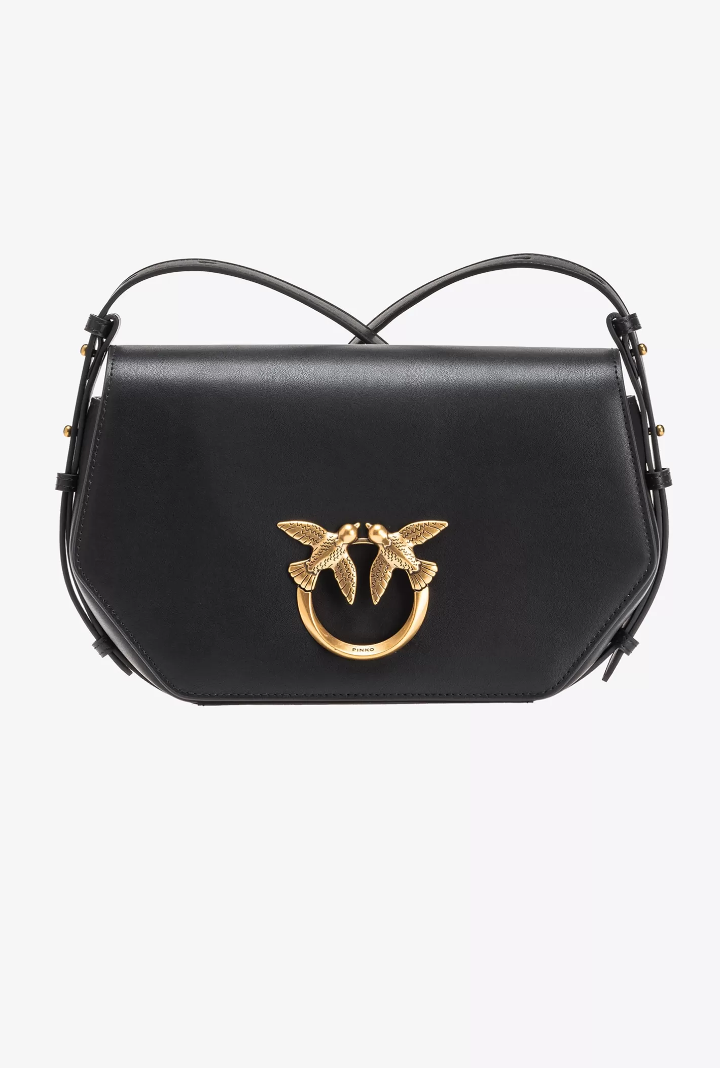 Pinko Classic Love Bag Click Exagon Simply NERO-ANTIQUE GOLD Hot