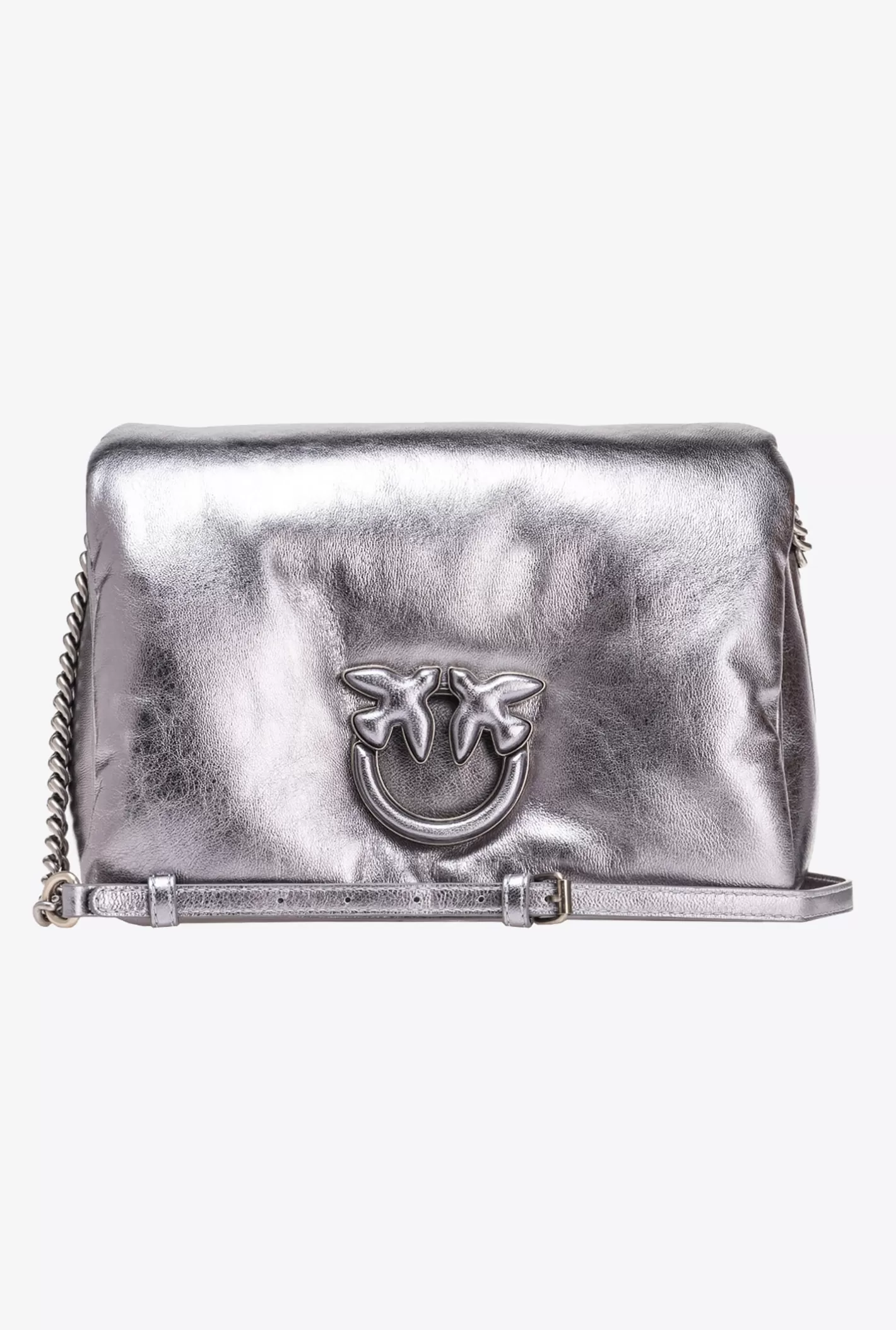 Pinko Classic Love Bag Click Puff laminata ARGENTO-OLD SILVER Store