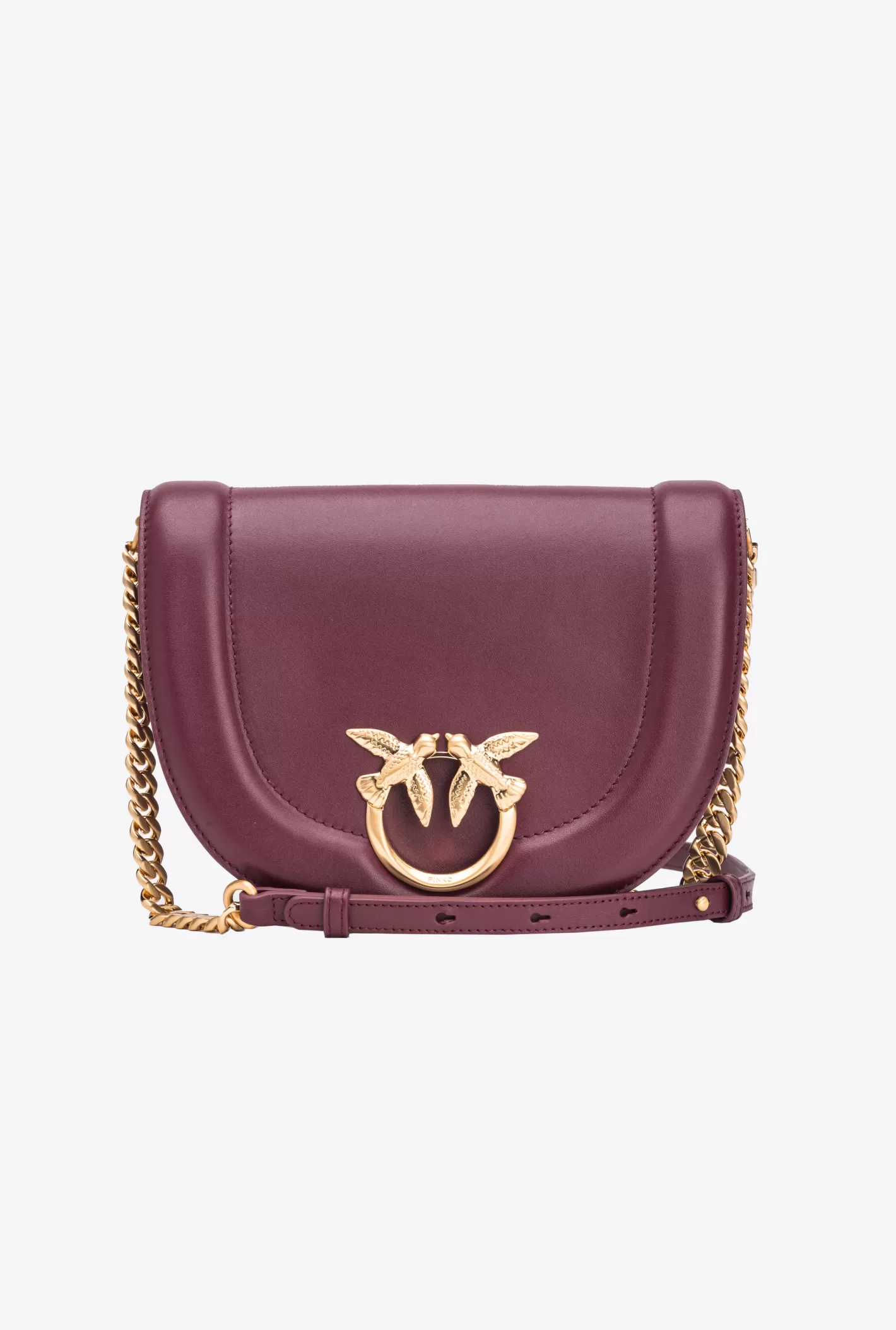 Pinko Classic Love Bag Click Round Galleria BORDEAUX - VINO DI WINDSOR-BRUSHED GOLD New