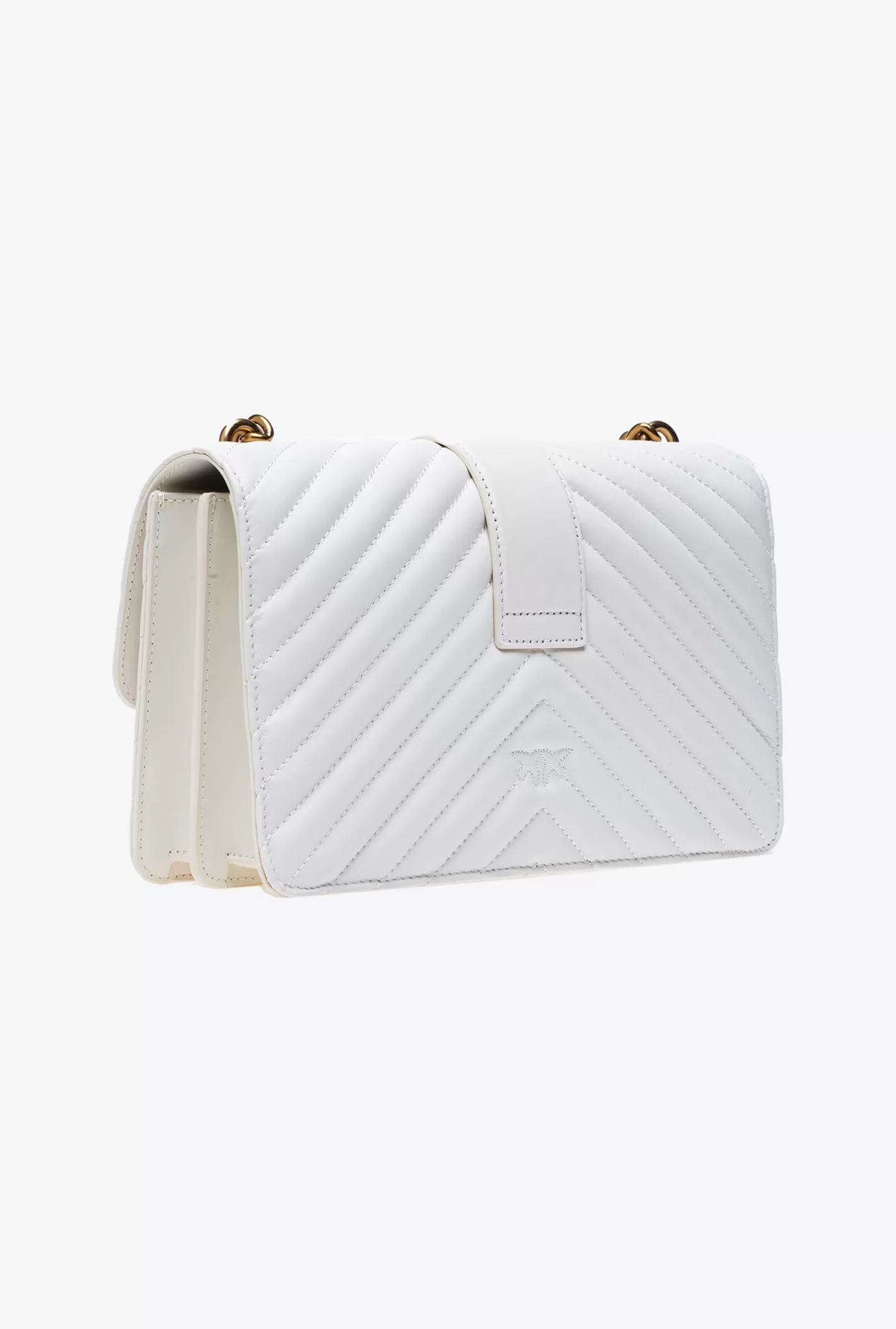 Pinko Classic Love Bag One Chevron BIANCO+BANCO-ANTIQUE GOLD Outlet