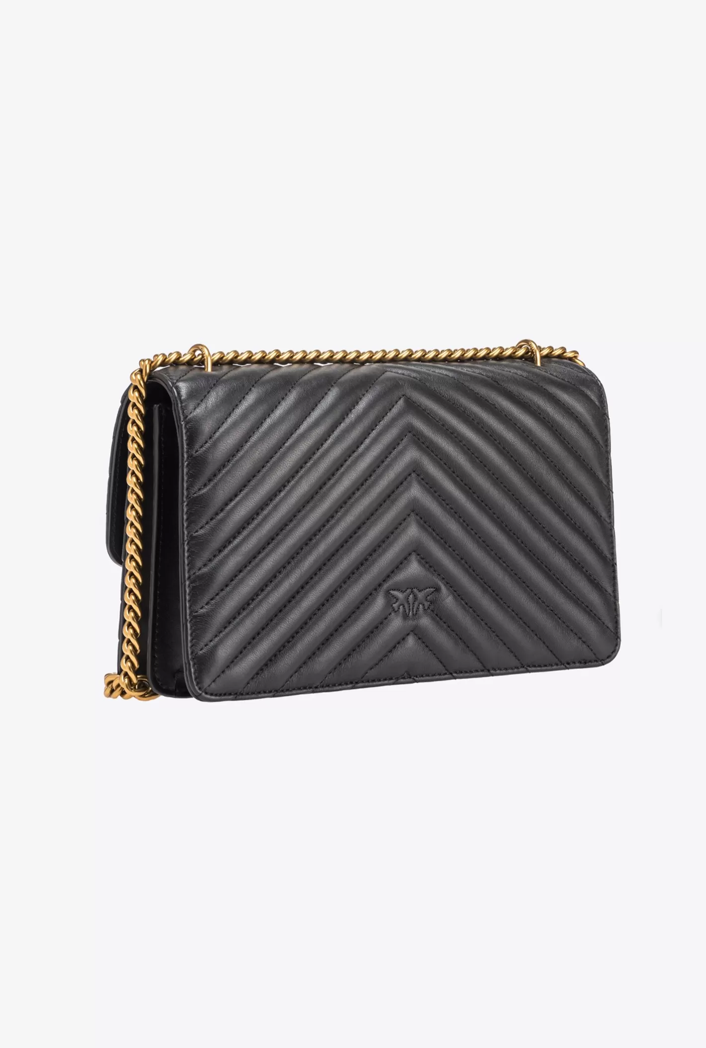 Pinko Classic Love Bag One Chevron NERO-ANTIQUE GOLD Store