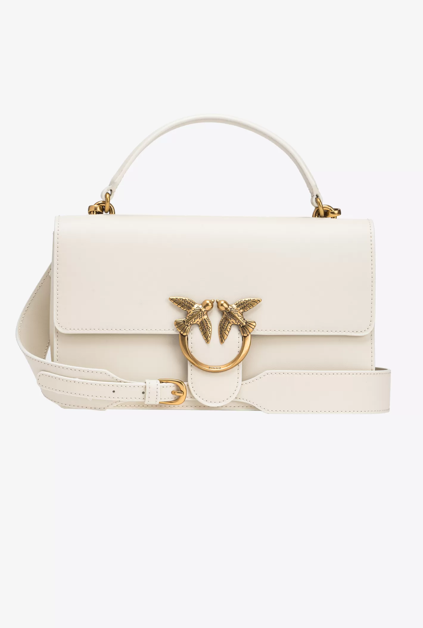 Pinko Classic Love Bag One Light BIANCO+BANCO-ANTIQUE GOLD Fashion