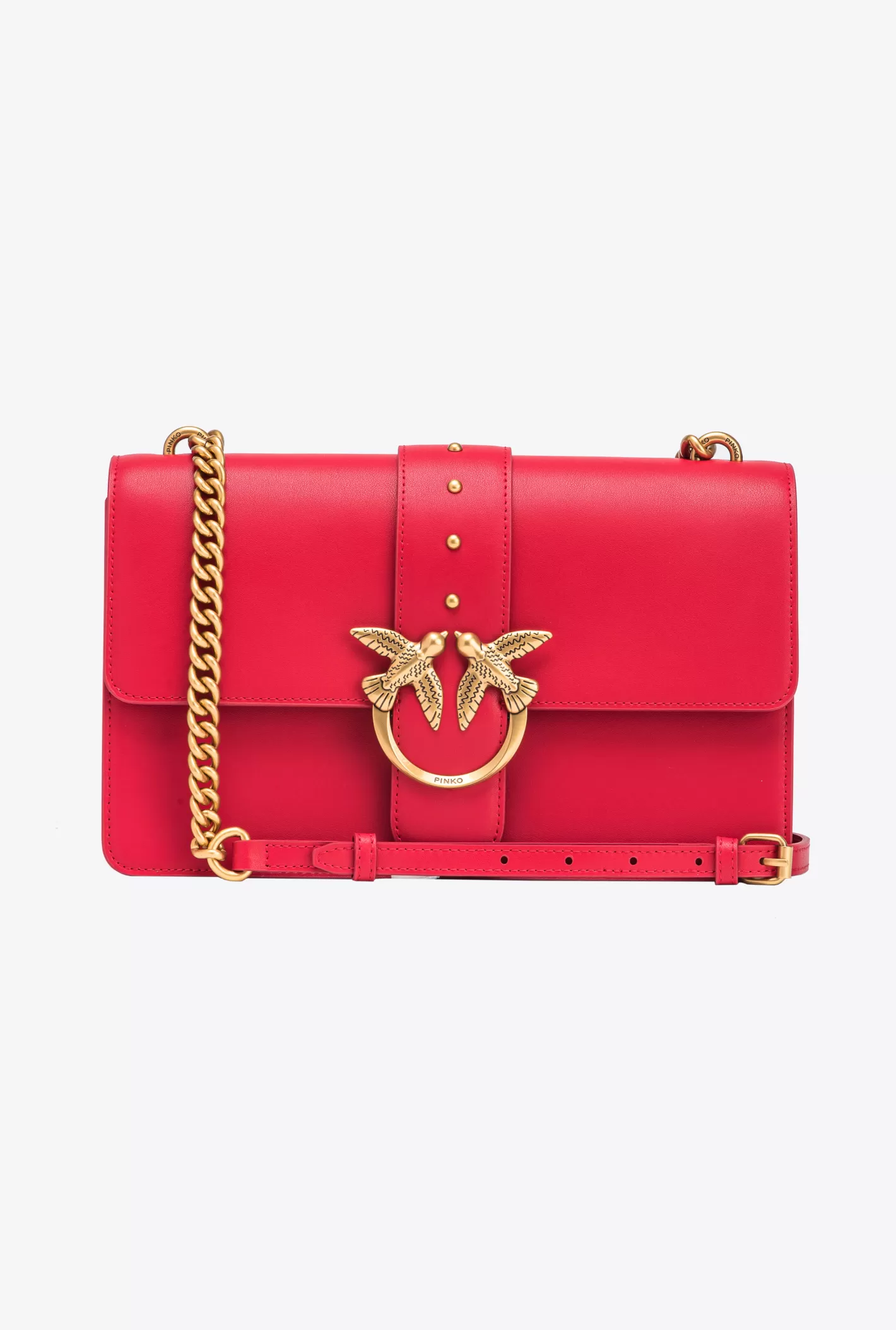 Pinko Classic Love Bag One Simply ROSSO-ANTIQUE GOLD Best Sale