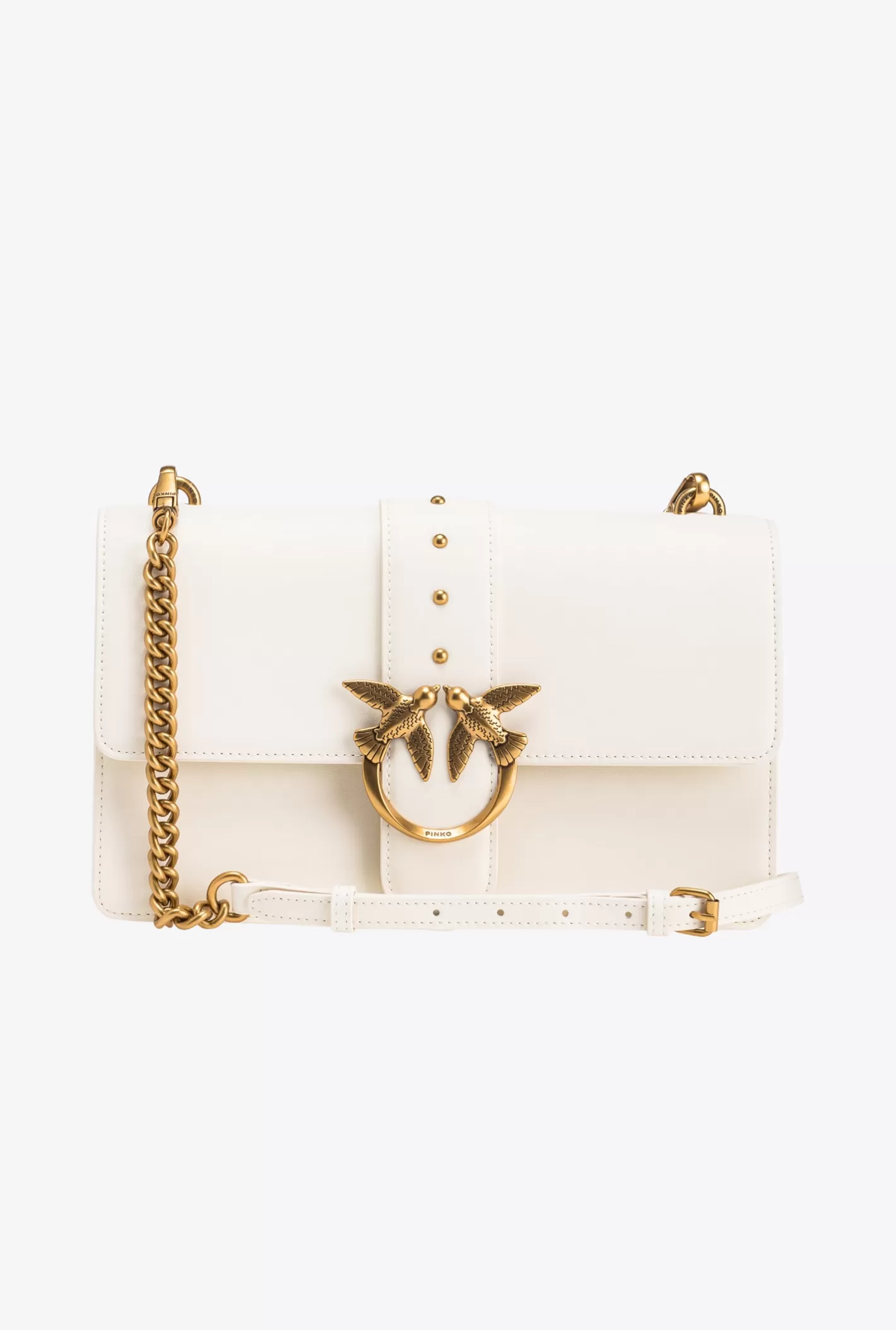 Pinko Classic Love Bag One Simply BIANCO+BANCO-ANTIQUE GOLD Shop