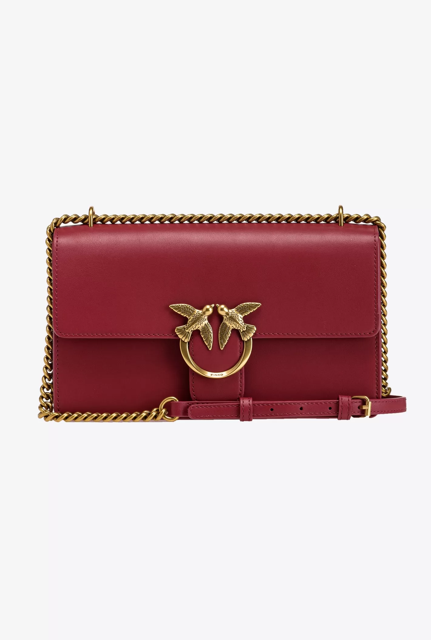 Pinko Classic Love Bag One Simply DARK RED-ANTIQUE GOLD Outlet