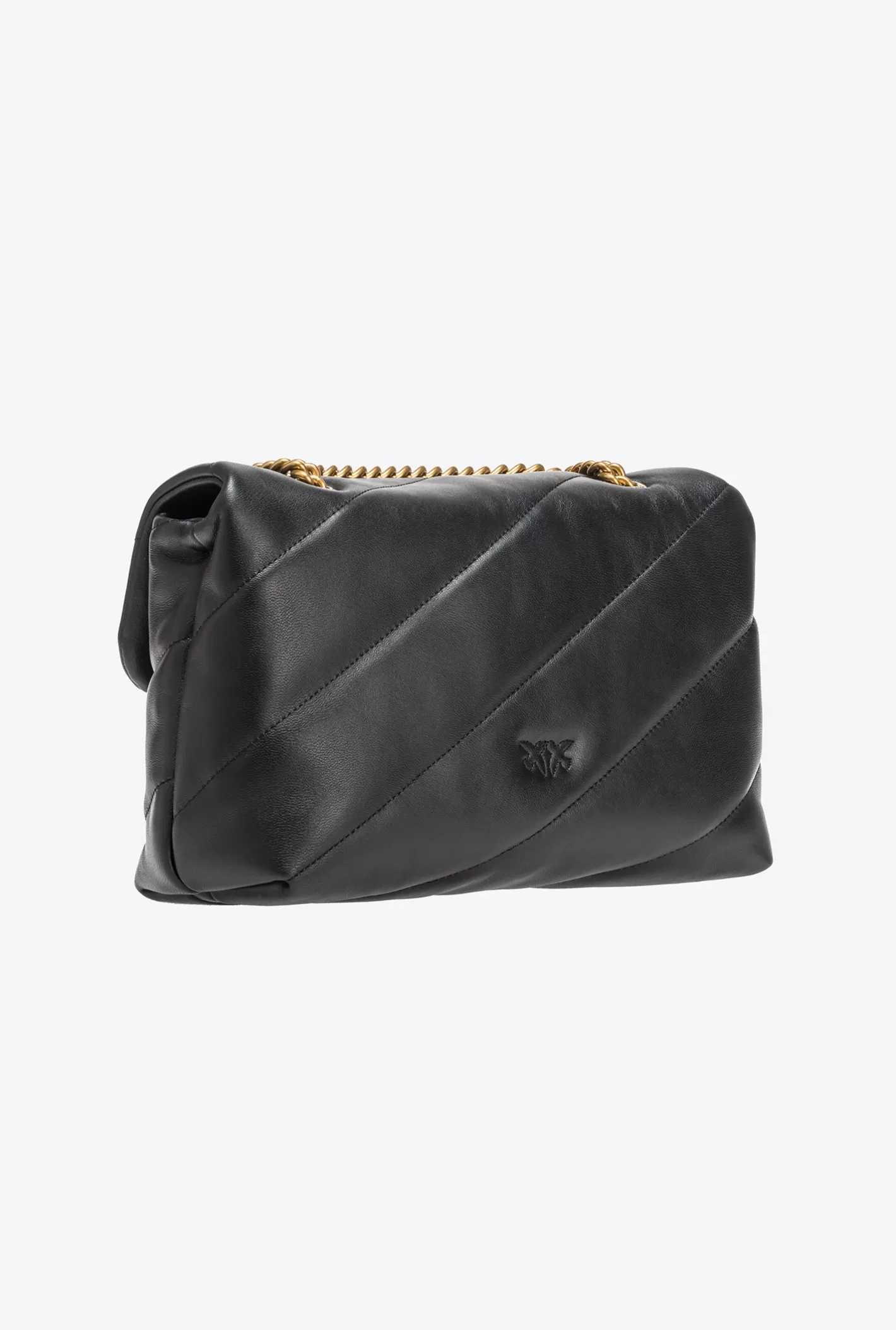 Pinko Classic Love Bag Puff Maxi Quilt NERO-ANTIQUE GOLD Store